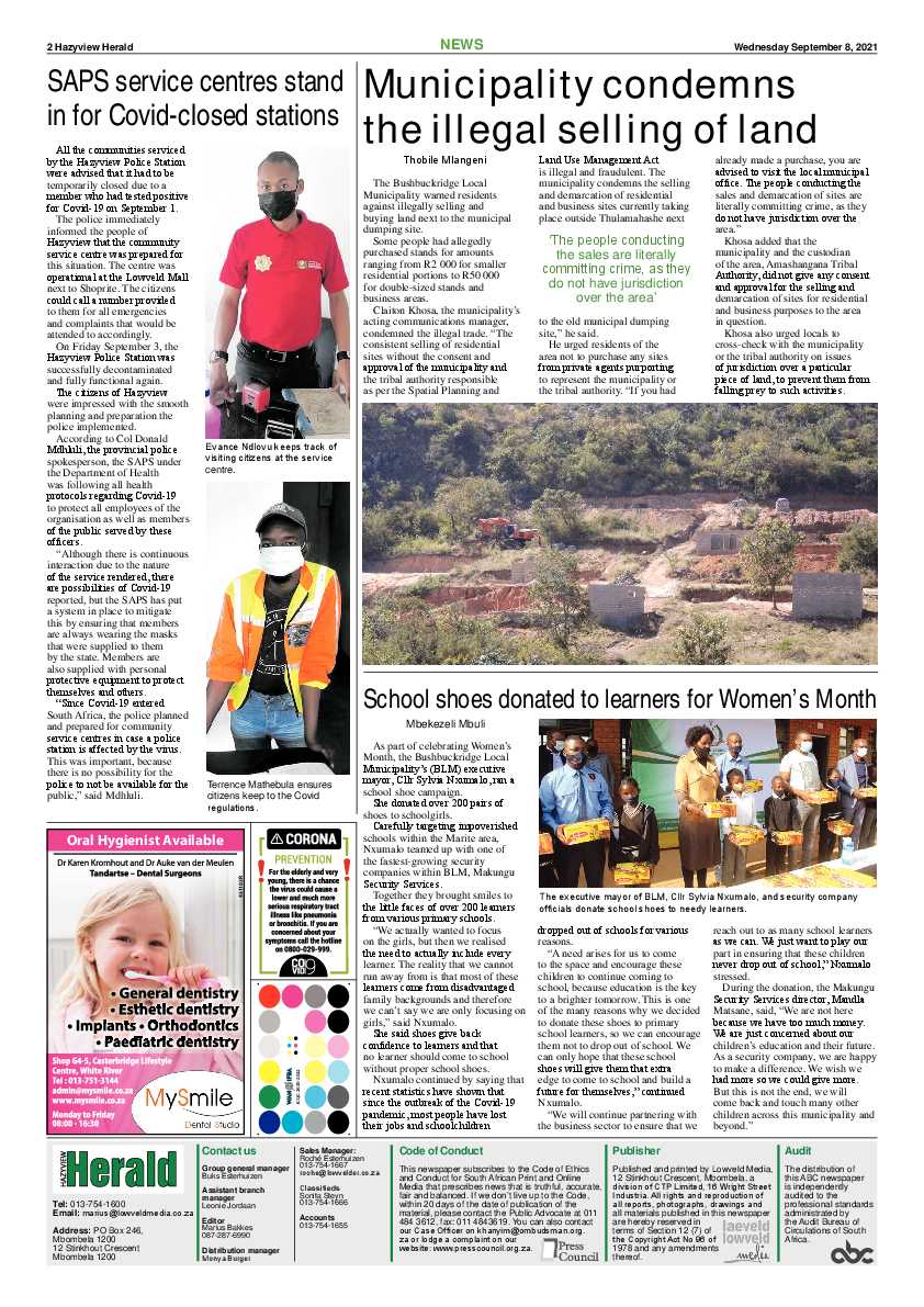 Hazyview Herald 8 September 2021 page 2