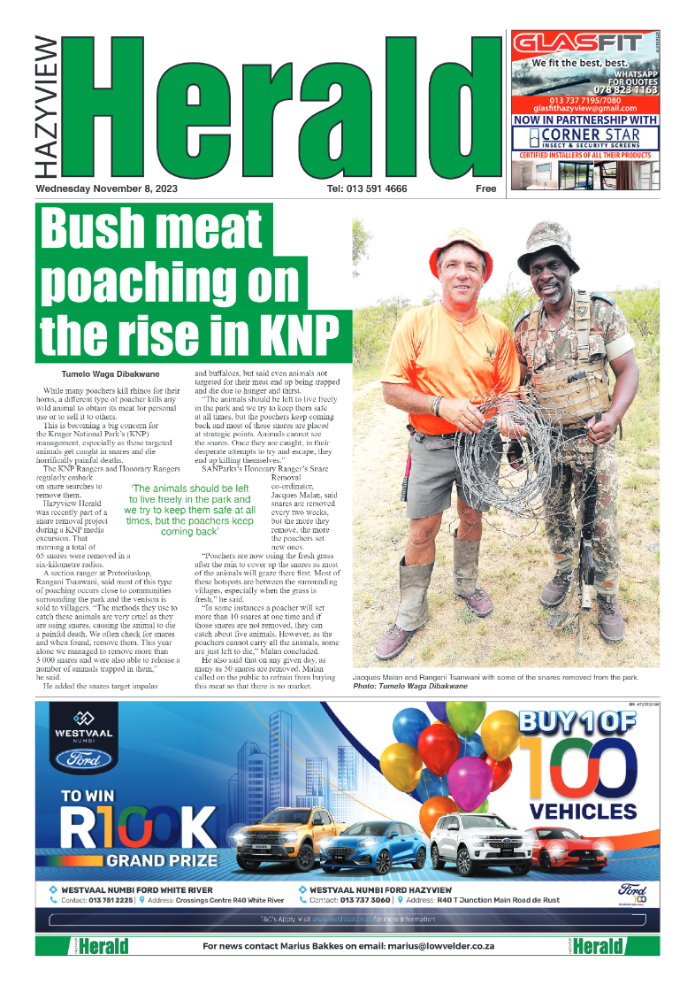 Hazyview Herald 08 November 2023 page 1