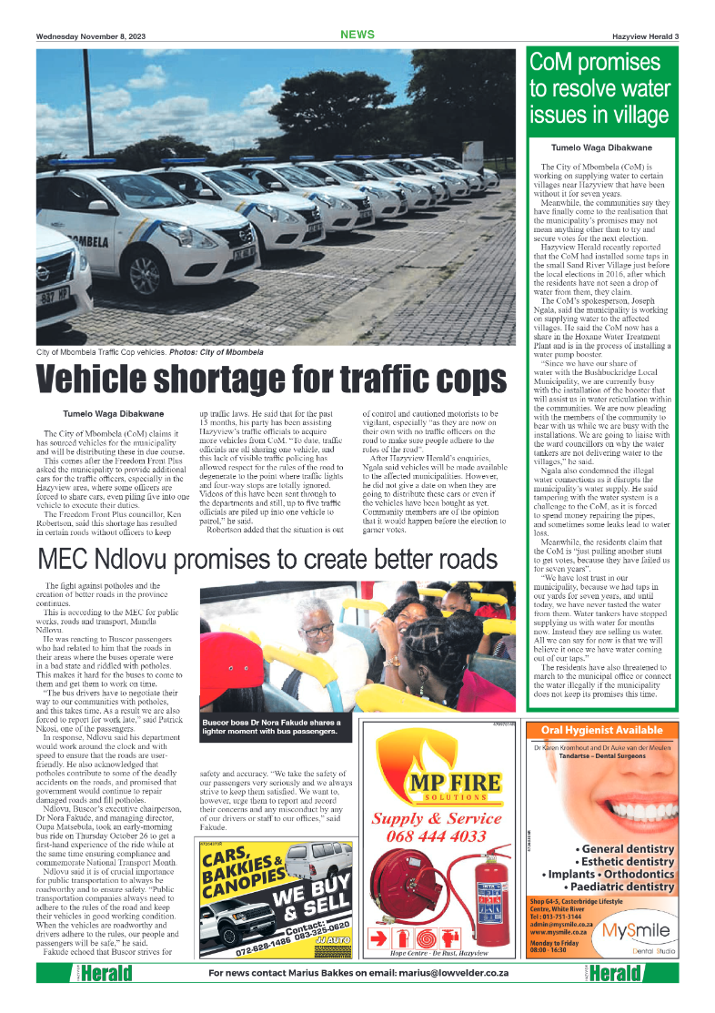 Hazyview Herald 08 November 2023 page 3
