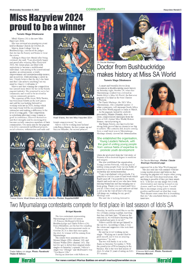Hazyview Herald 08 November 2023 page 5