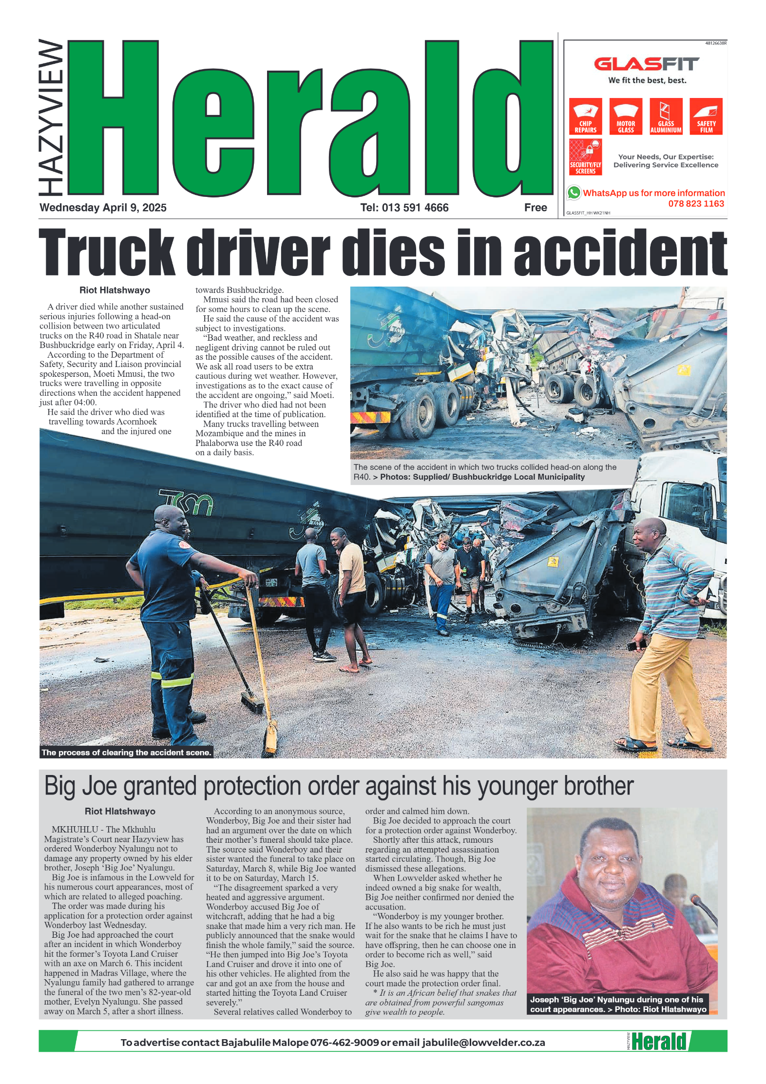 Hazyview Herald 09 April 2025 page 1