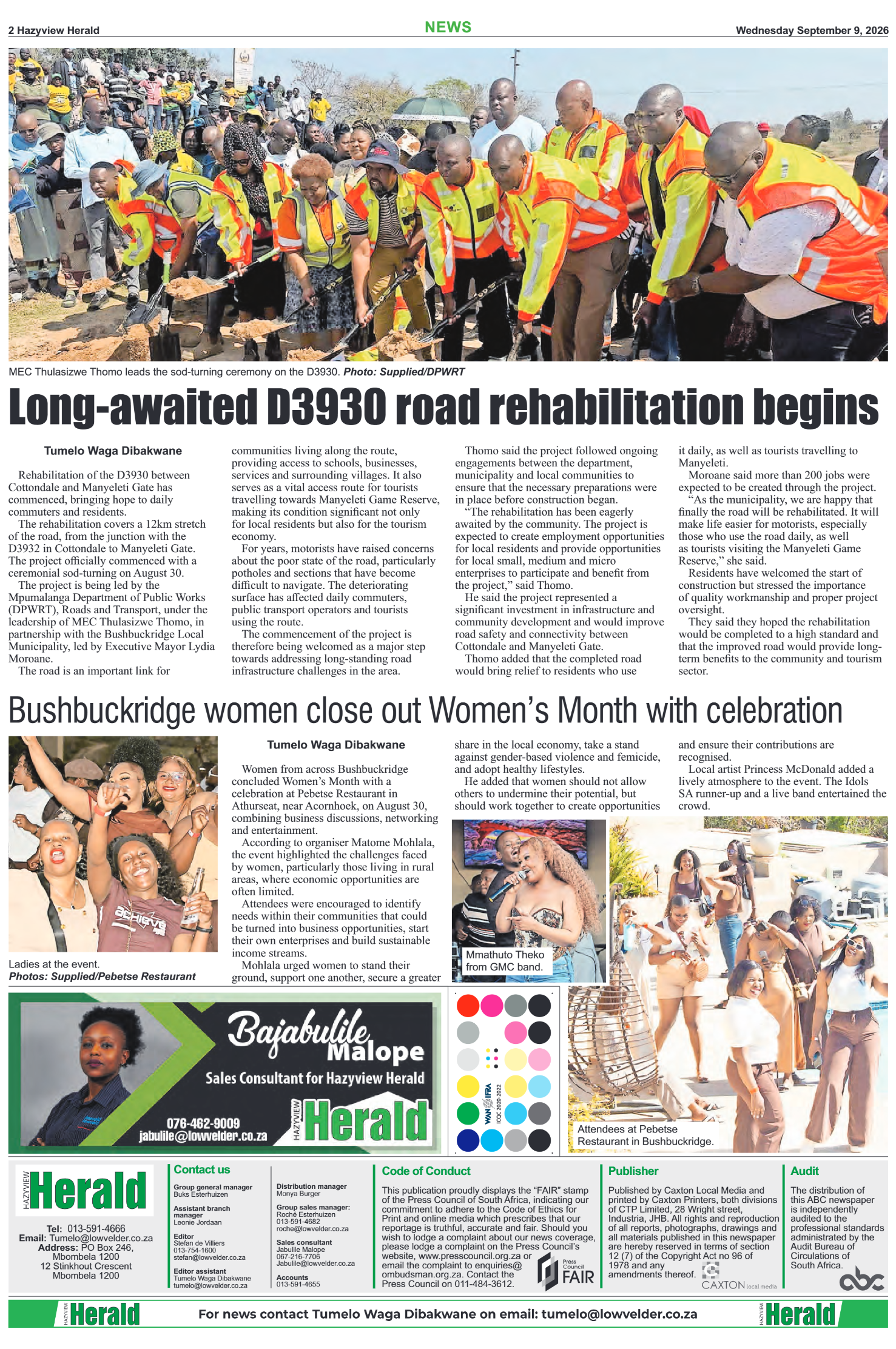 Hazyview Herald 09 September 2026 page 2