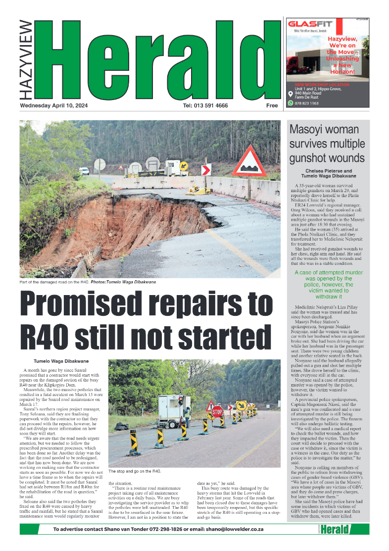 Hazyview Herald 10 April 2024 page 1