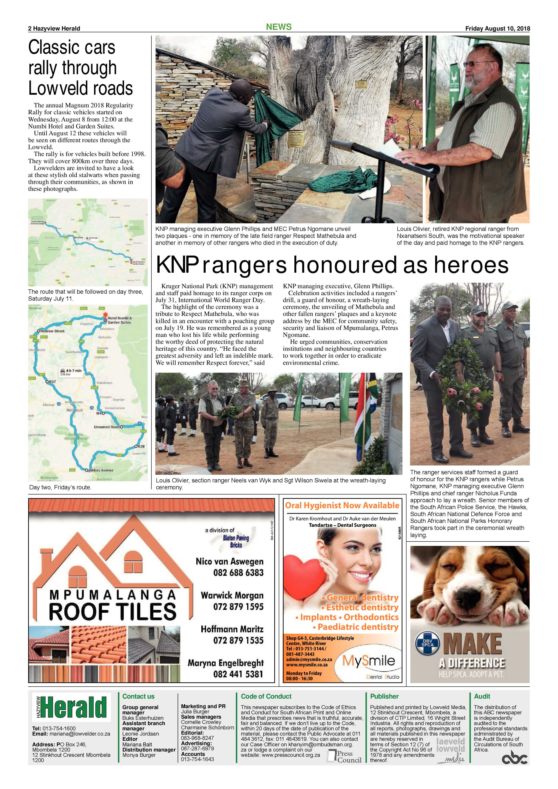 Hazyview Herald 10 August 2018 page 2