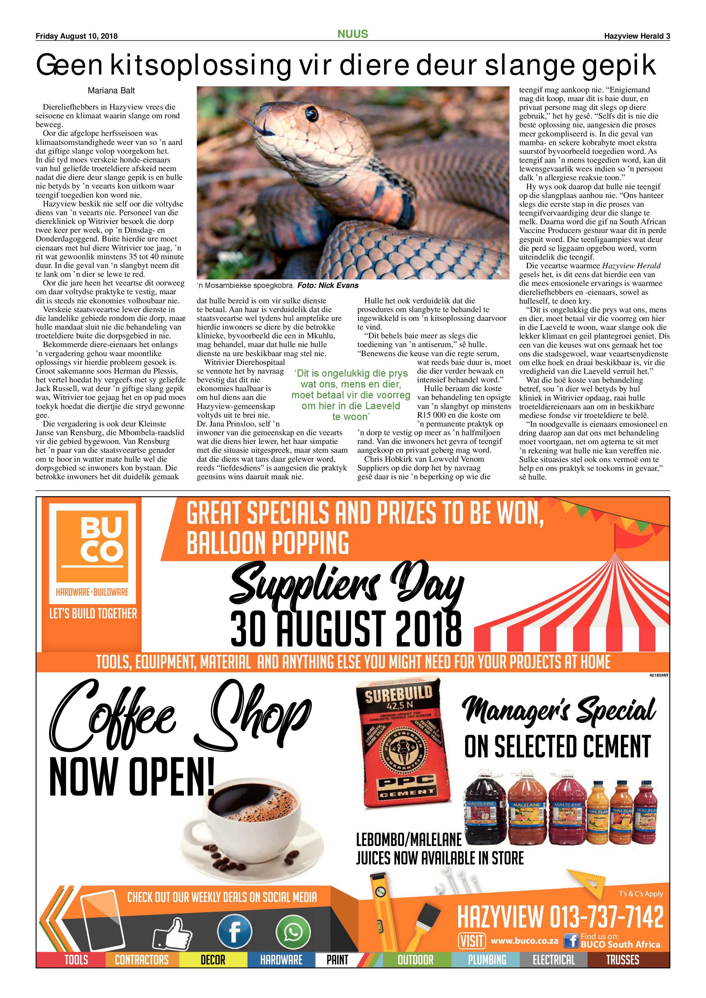 Hazyview Herald 10 August 2018 page 3