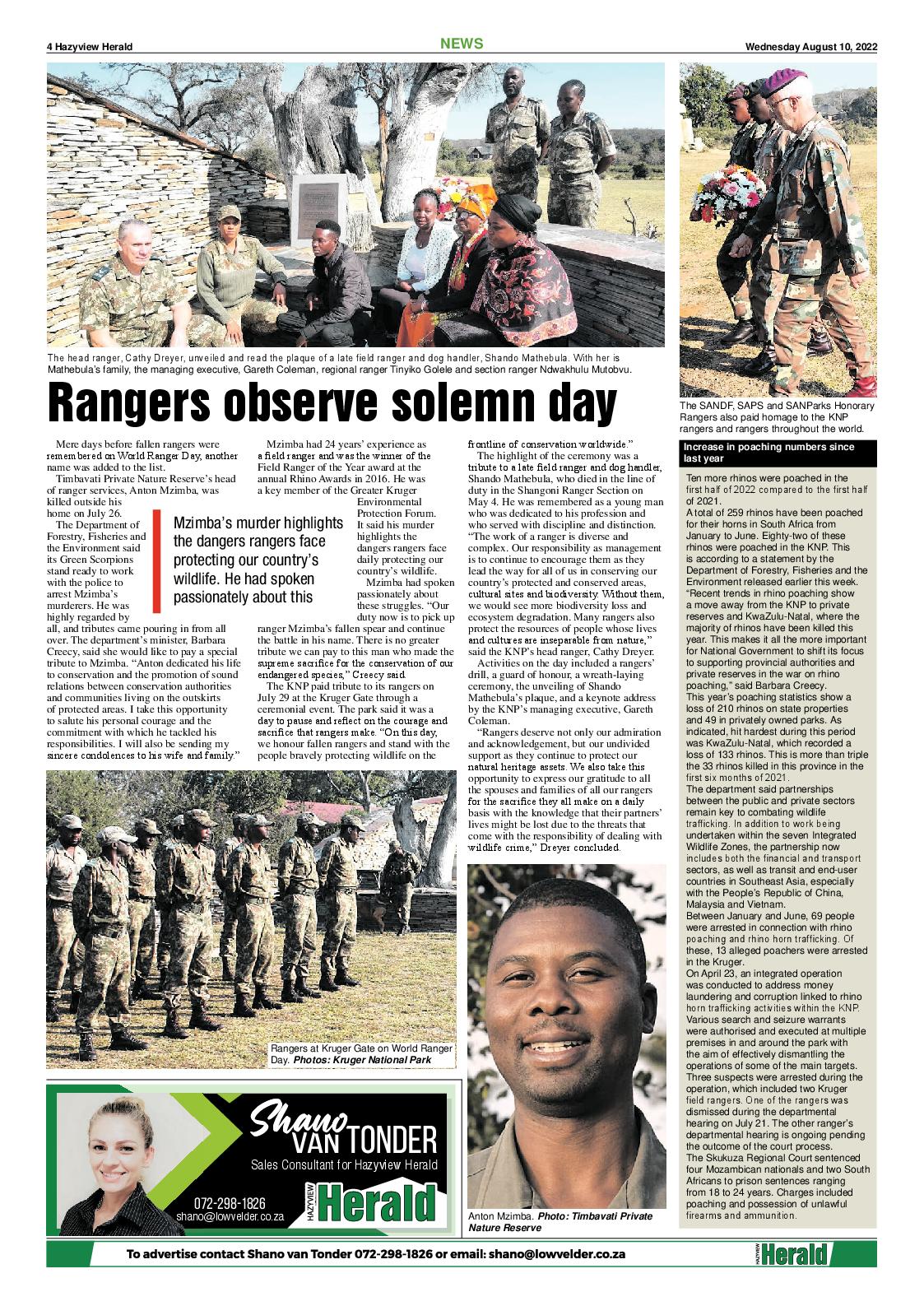 Hazyview Herald 10 August 2022 page 4