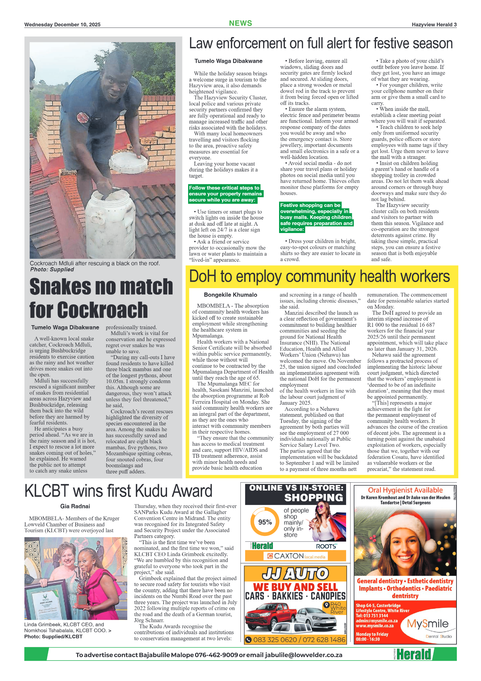 Hazyview Herald 10 December 2025 page 3