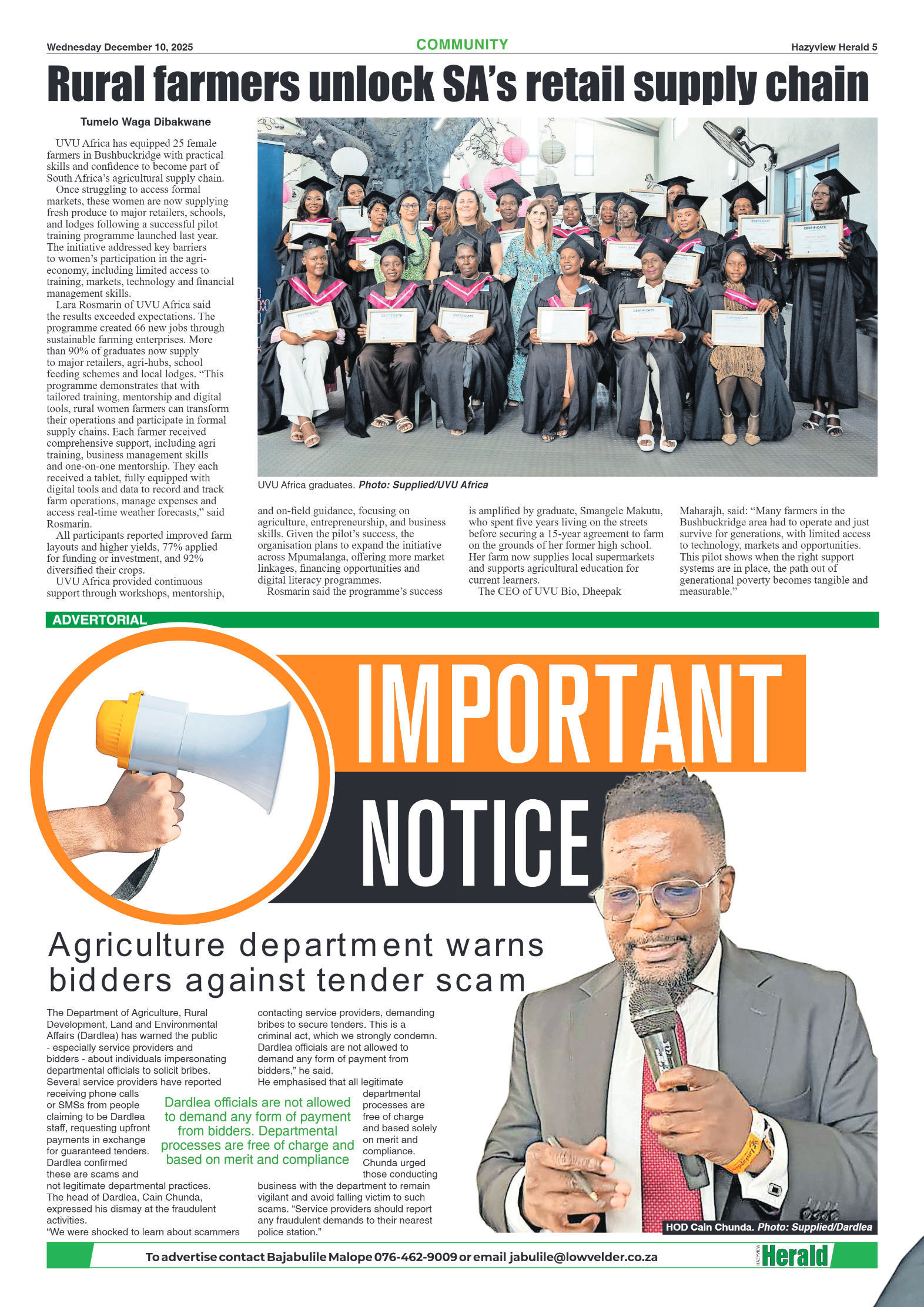 Hazyview Herald 10 December 2025 page 5