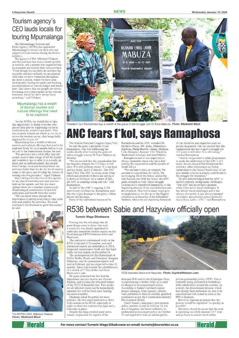 Hazyview Herald 10 January 2024 page 4