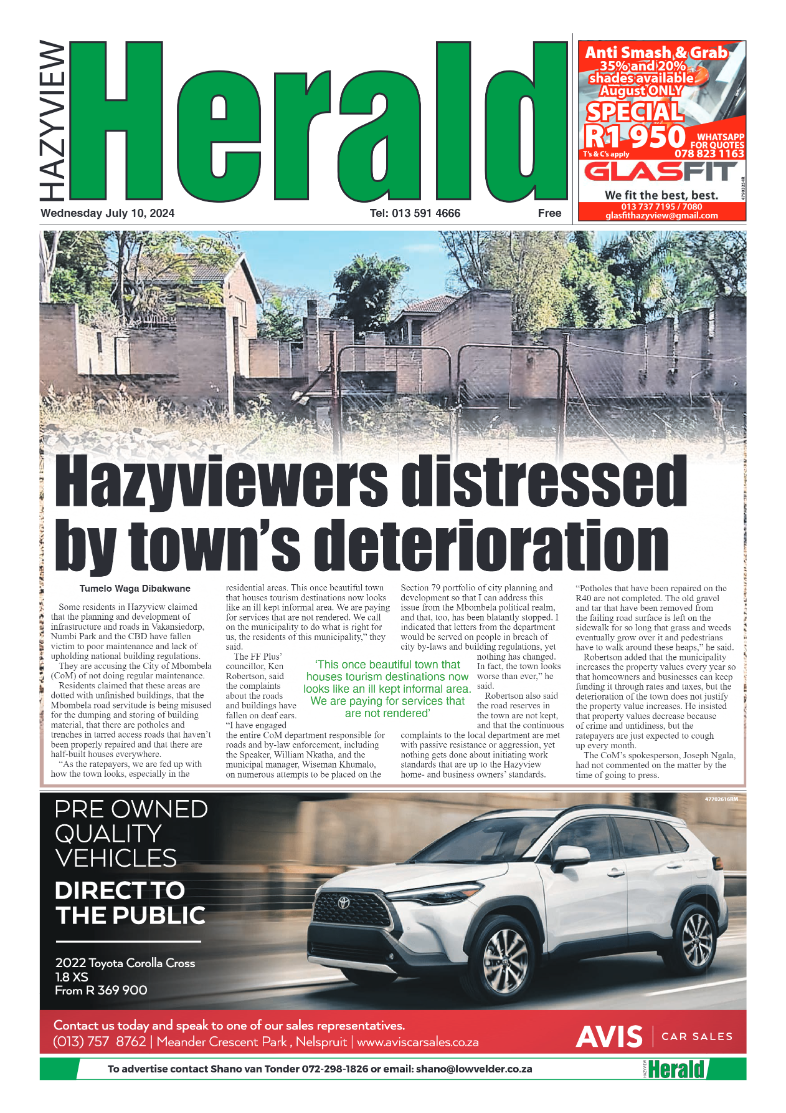 Hazyview Herald 10 July 2024 page 1