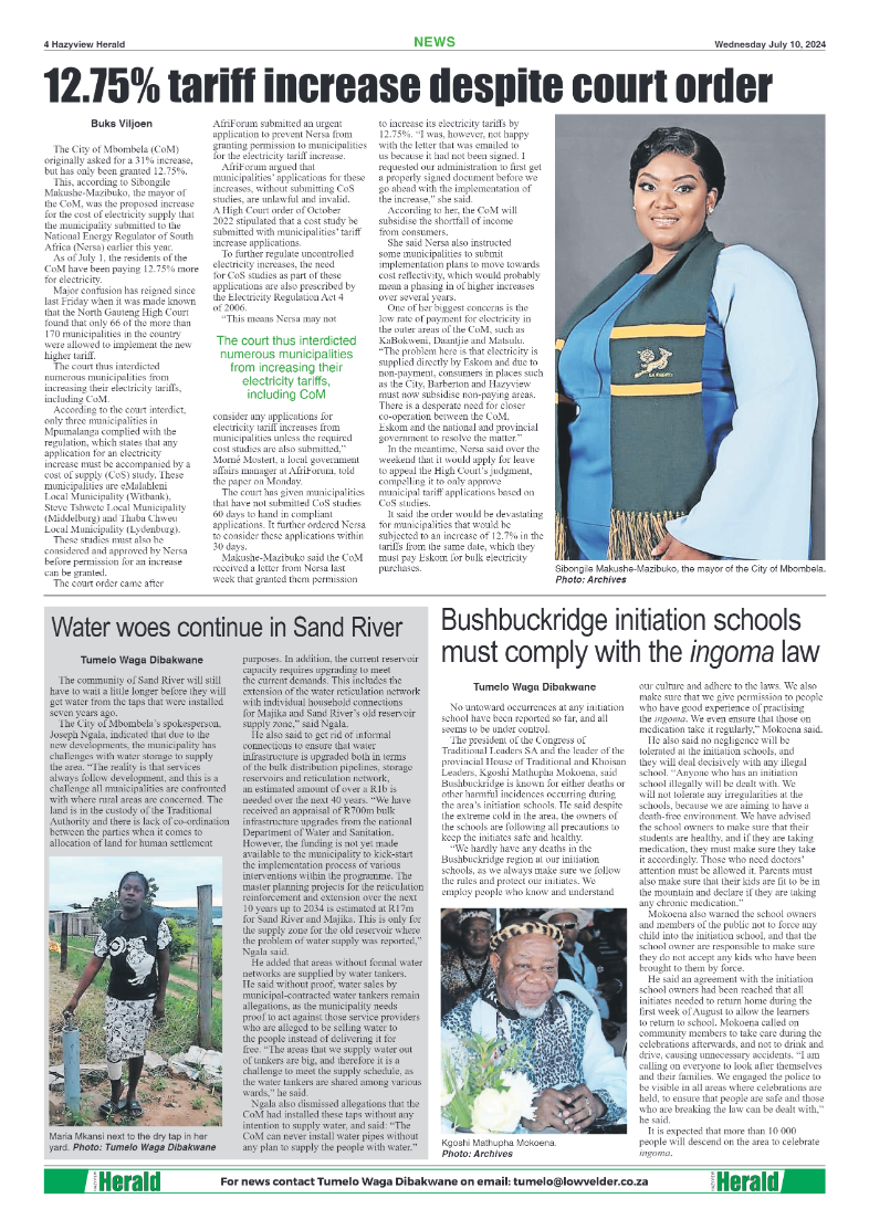 Hazyview Herald 10 July 2024 page 4