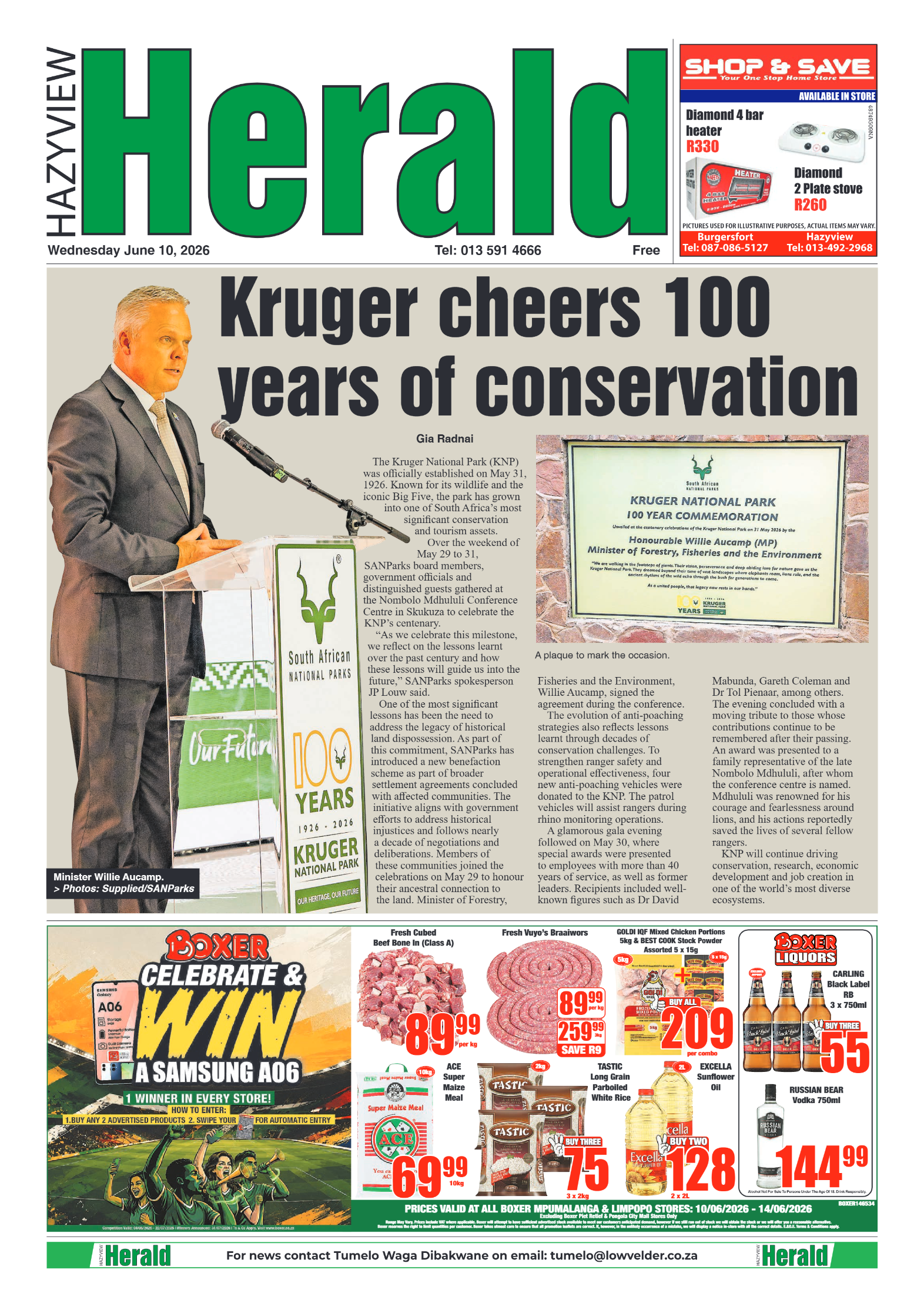 Hazyview Herald 10 June 2026 page 1