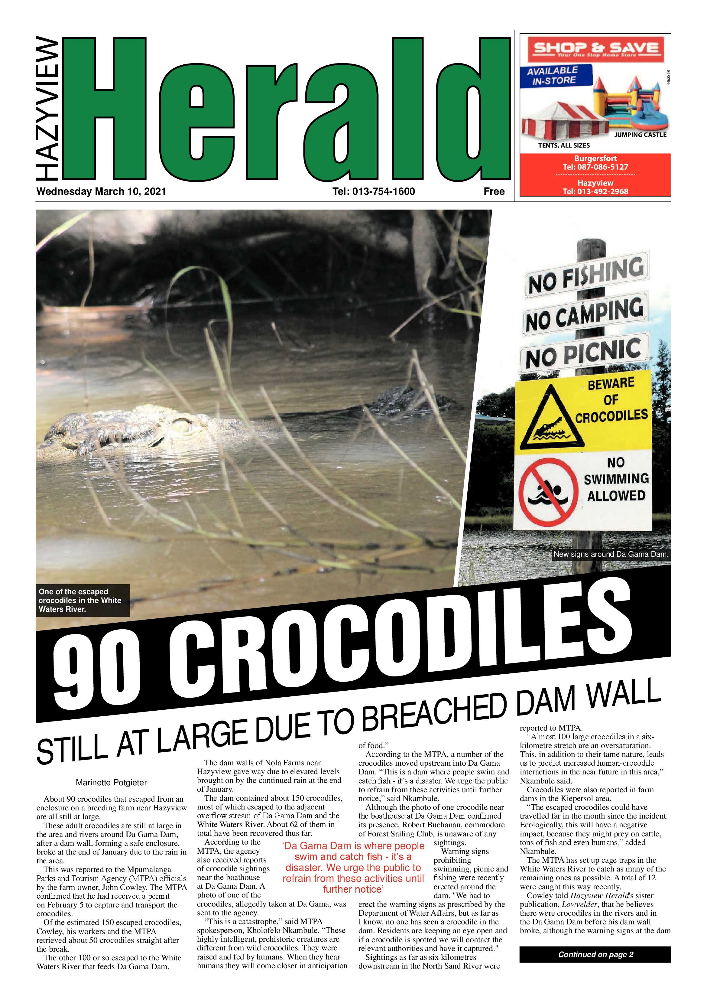 Hazyview Herald 10 March 2021 page 1