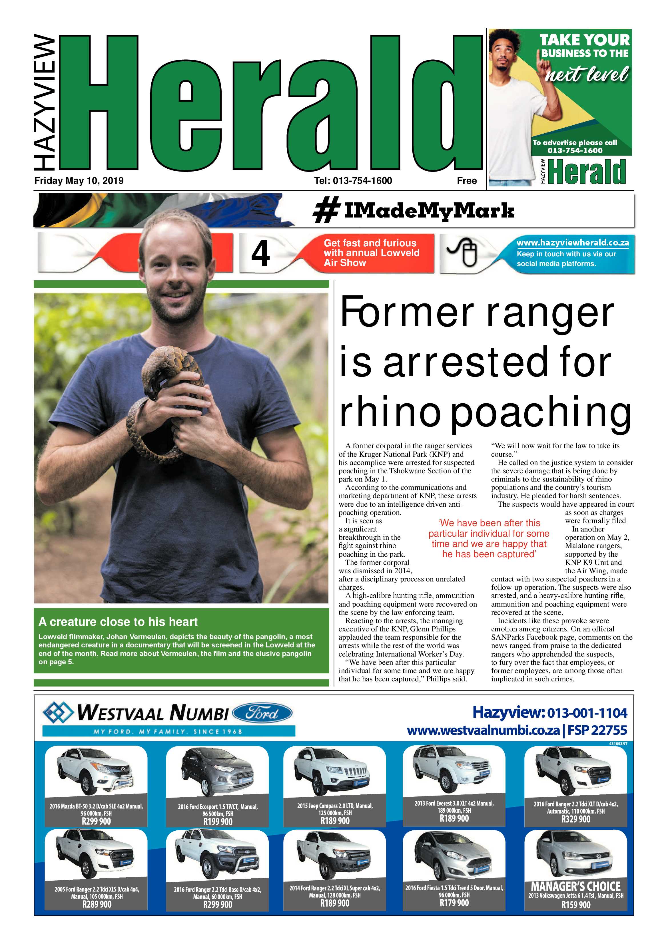 Hazyview Herald 10 May 2019 page 1