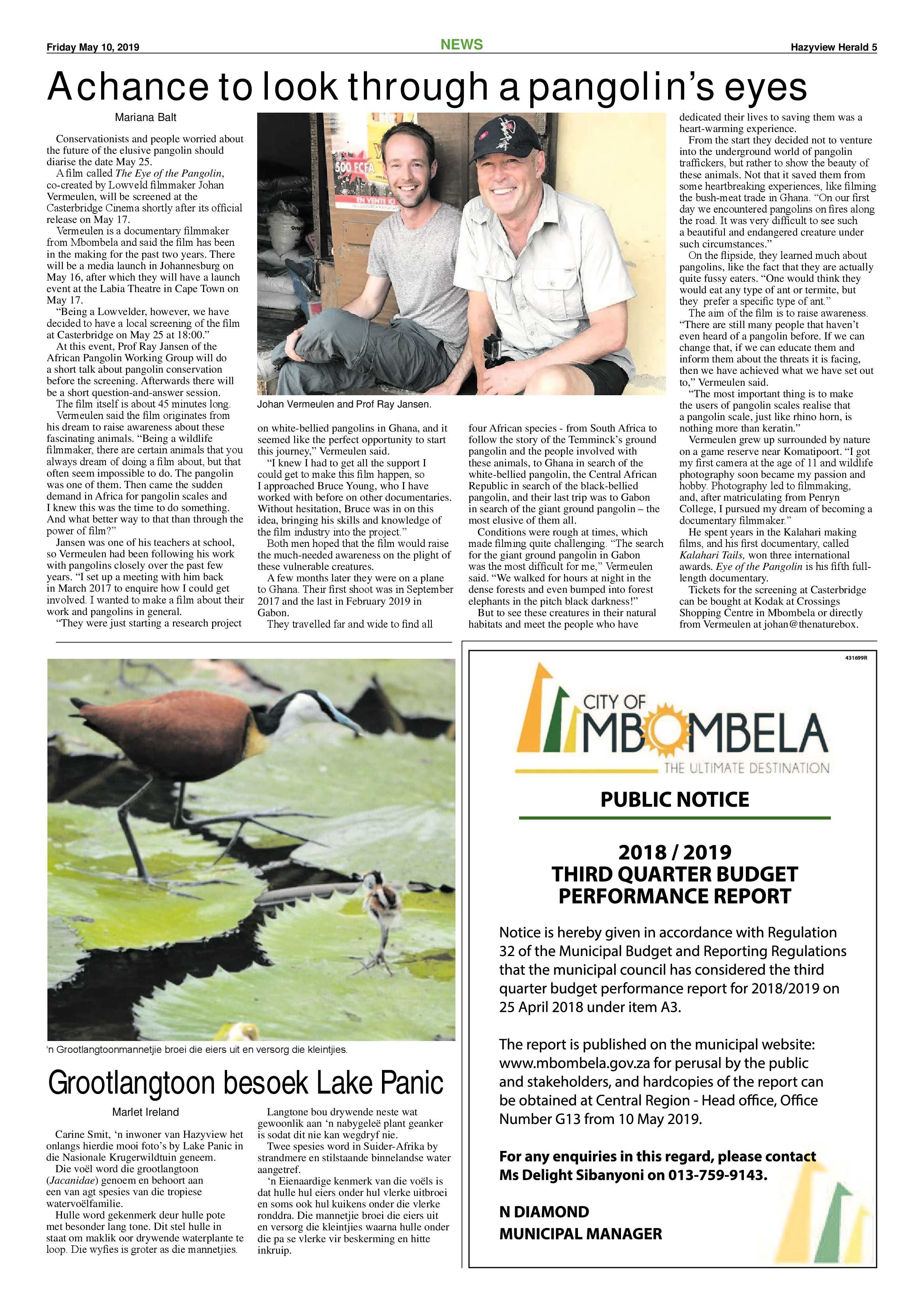 Hazyview Herald 10 May 2019 page 5