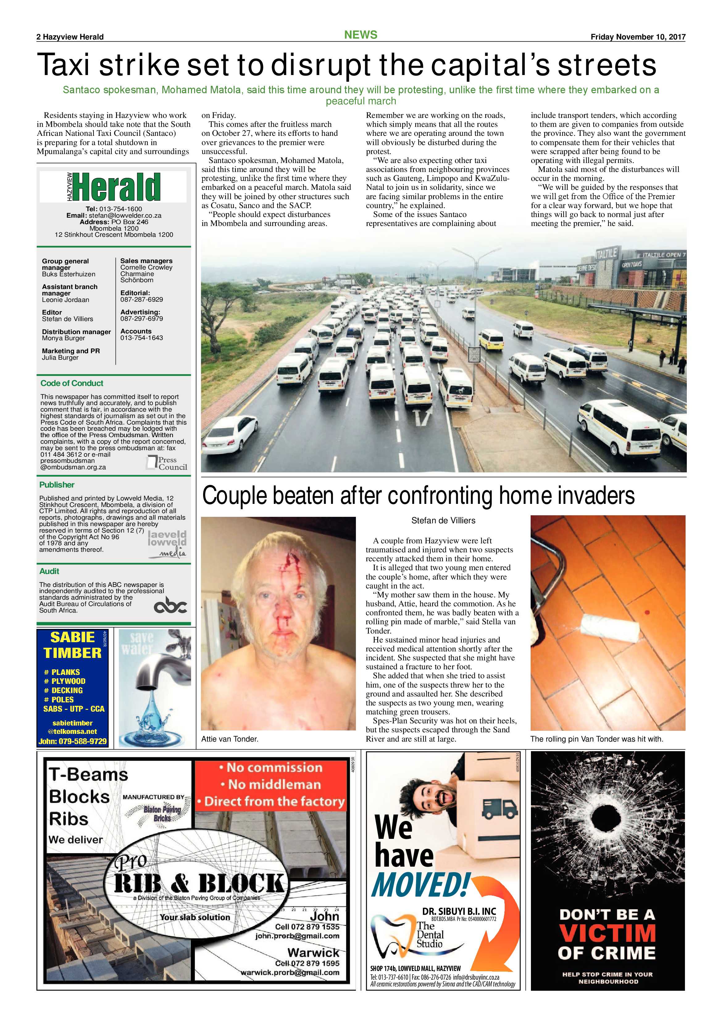 Hazyview Herald 10 November 2017 page 2