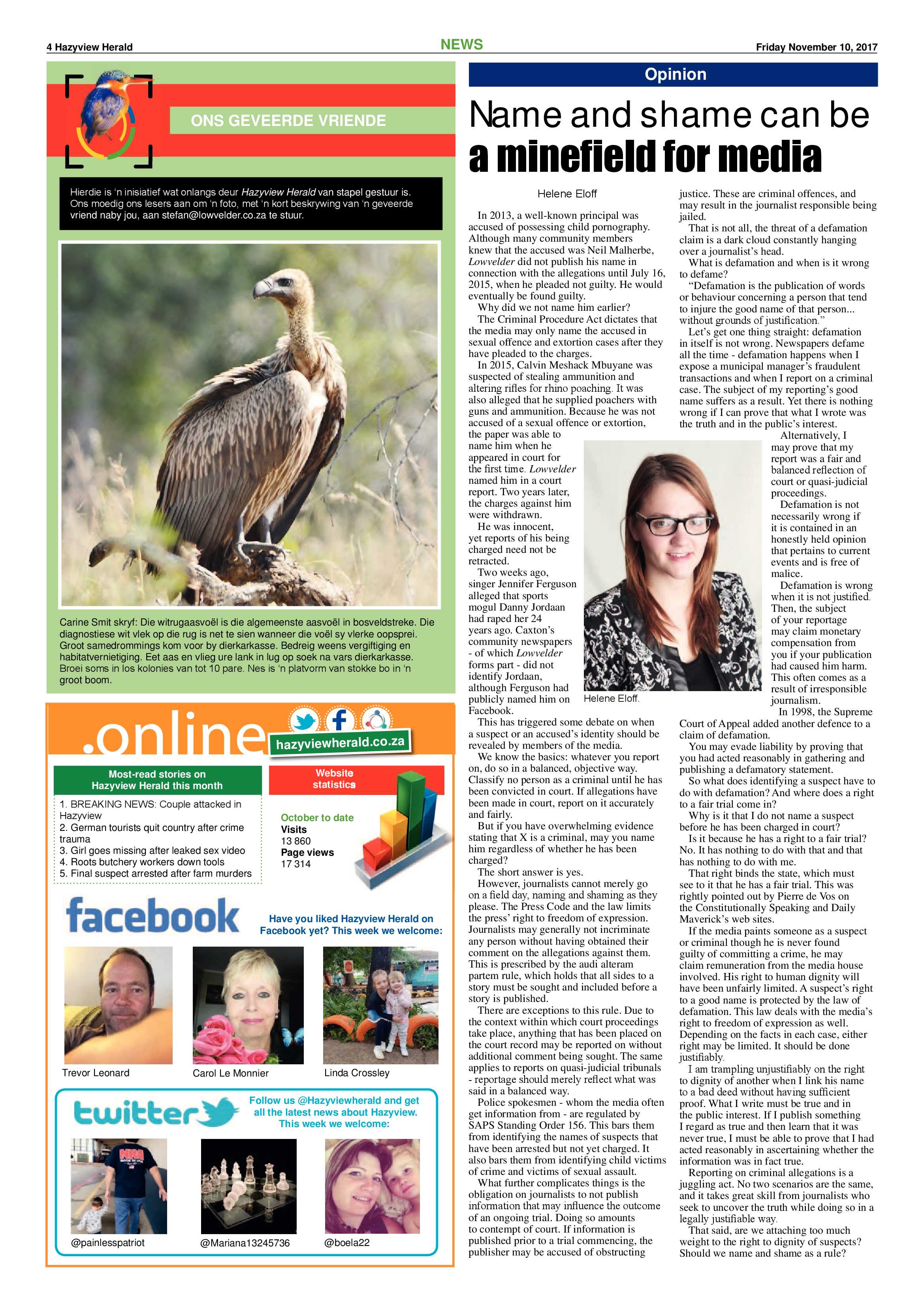 Hazyview Herald 10 November 2017 page 4