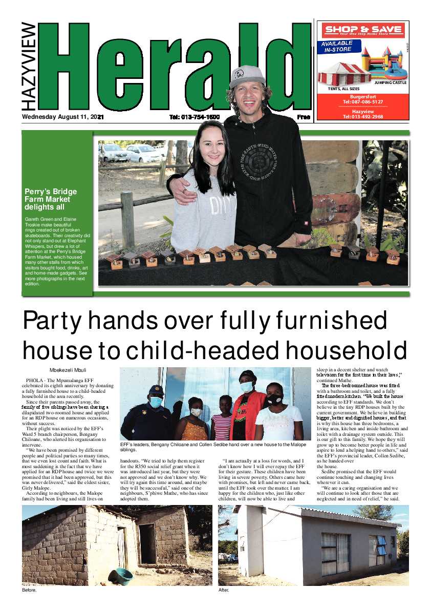 Hazyview Herald 11 August 2021 page 1