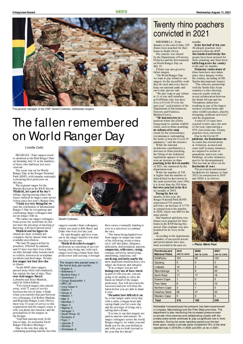 Hazyview Herald 11 August 2021 page 4