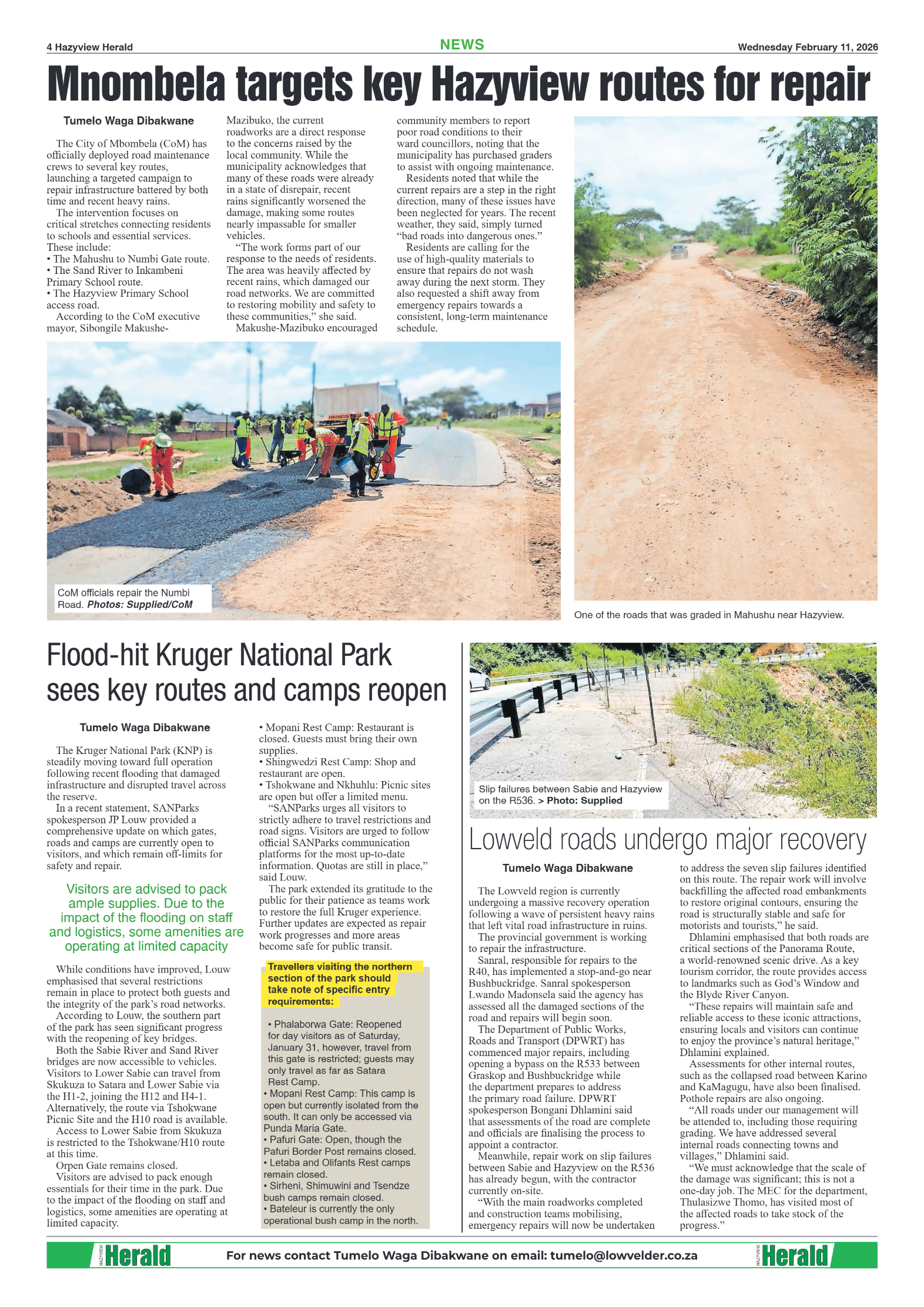 Hazyview Herald 11 February 2026 page 4