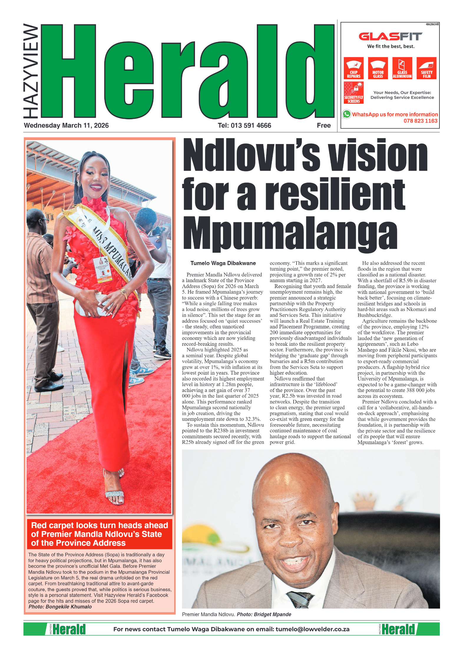 Hazyview Herald 11 March 2026 page 1