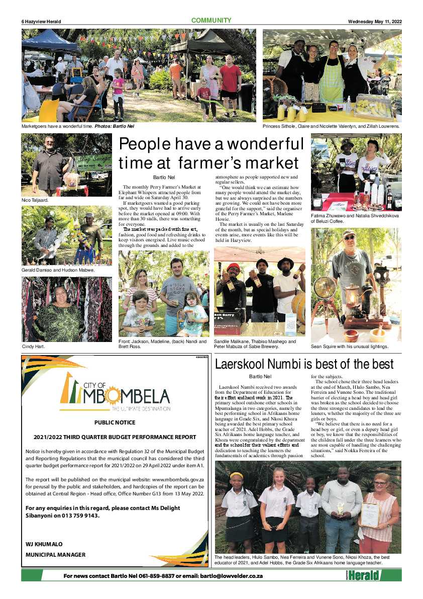 Hazyview Herald 11 May 2022 page 6
