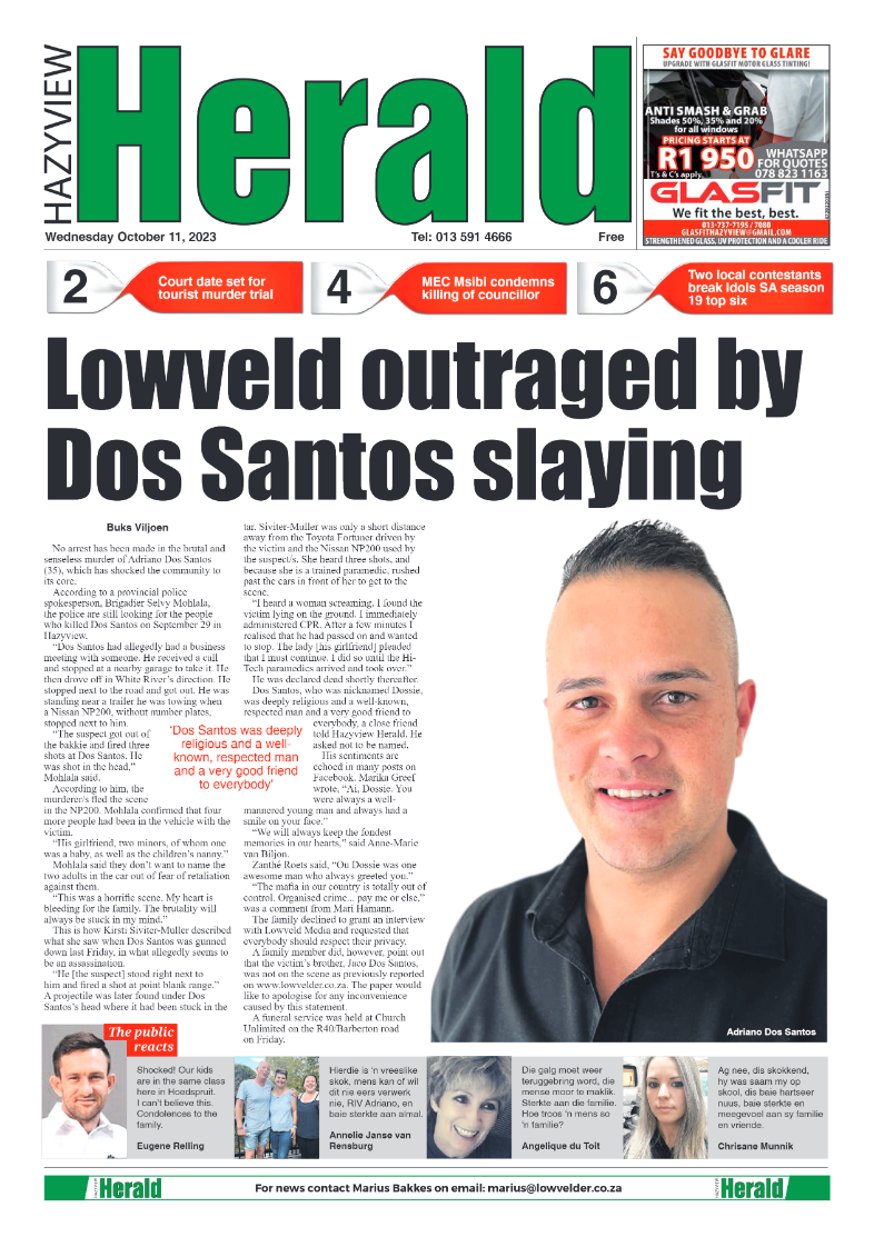 Hazyview Herald 11 October 2023 page 1
