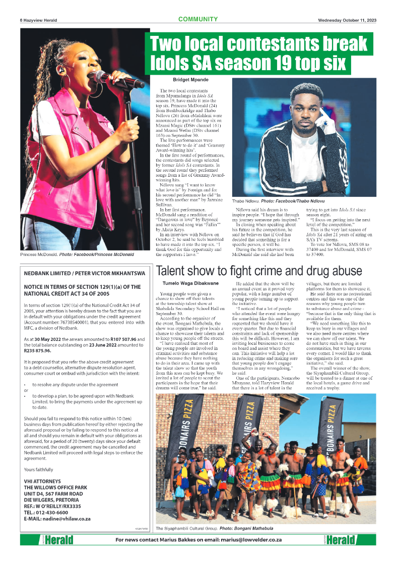 Hazyview Herald 11 October 2023 page 6