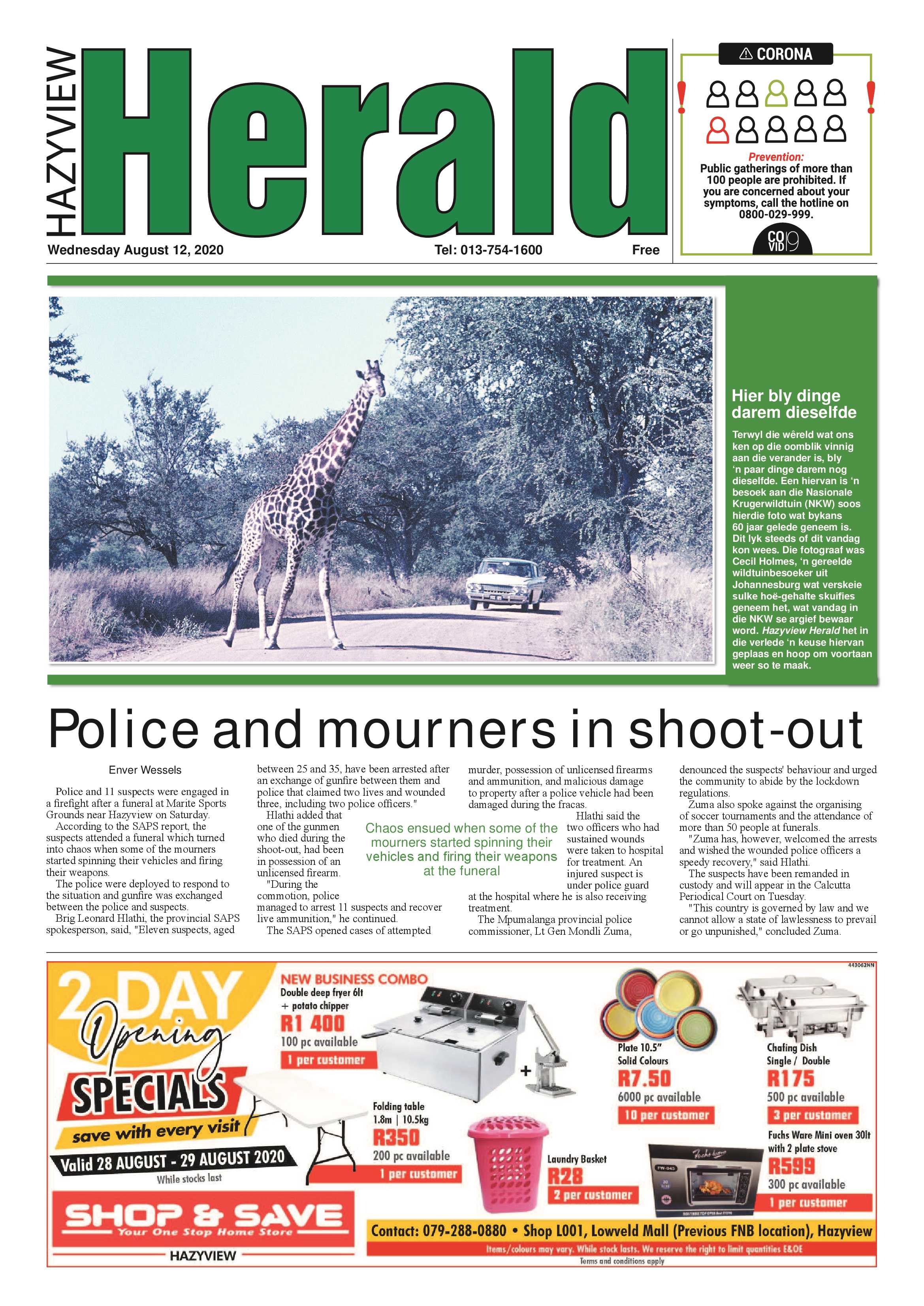 Hazyview Herald 12 August 2020 page 1