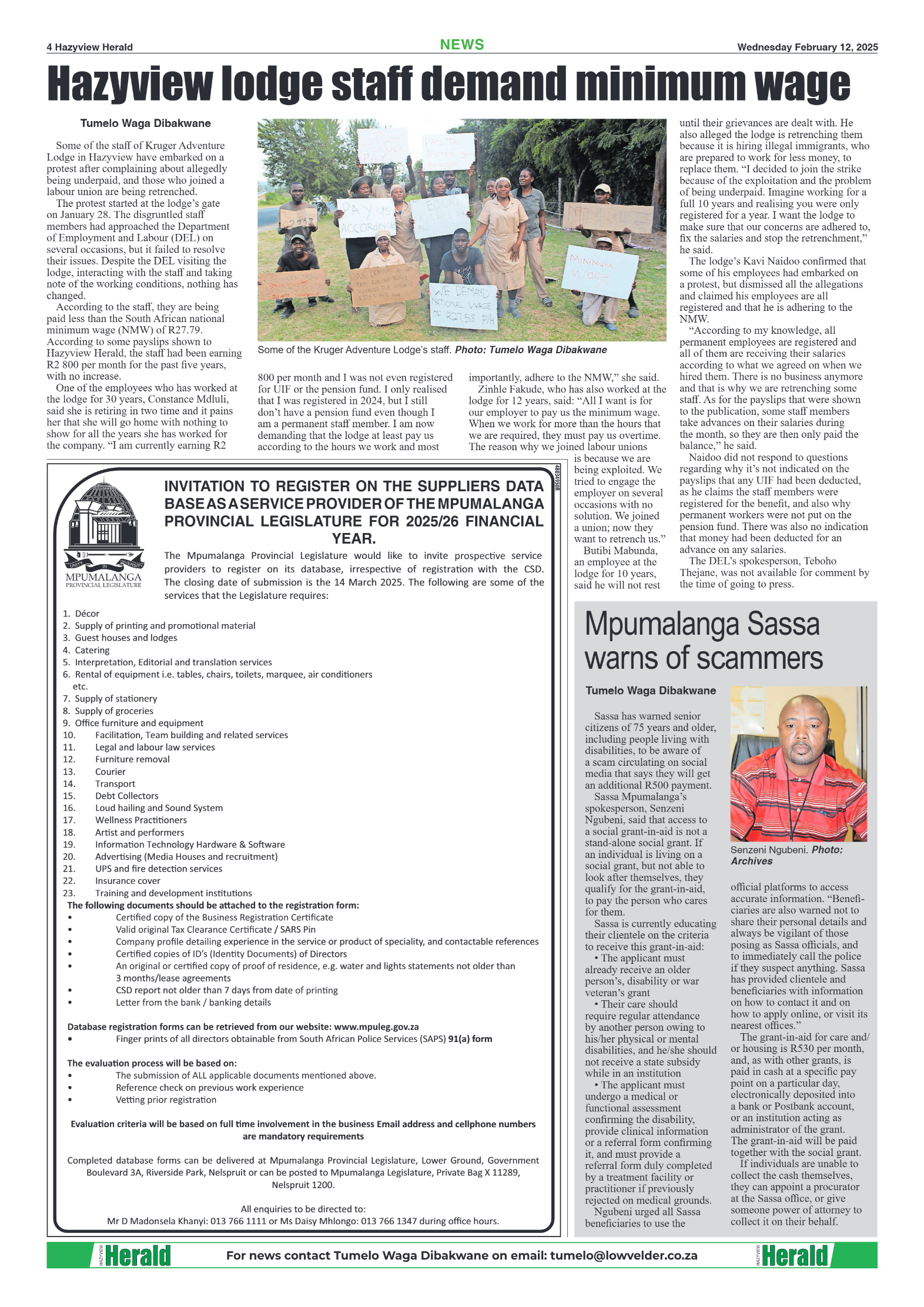 Hazyview Herald 12 February 2025 page 4