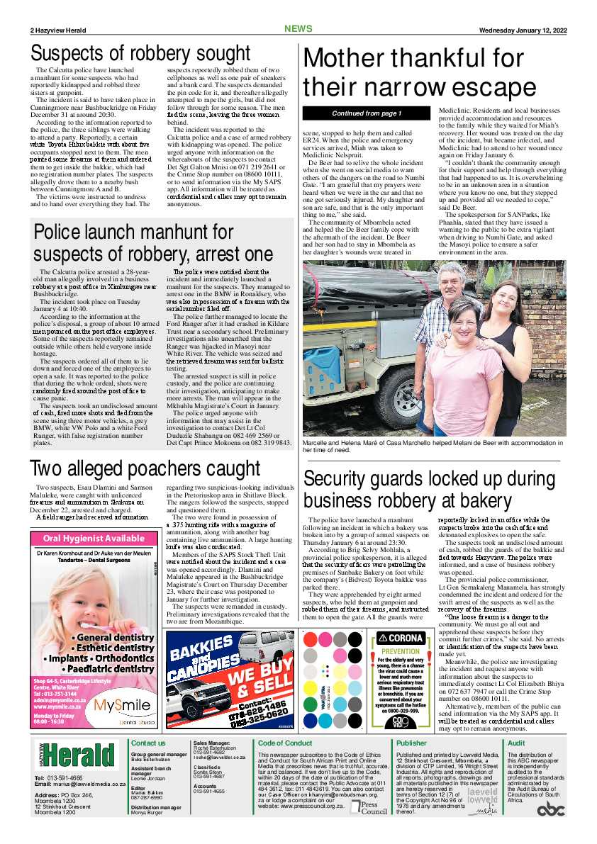 Hazyview Herald 12 January 2022 page 2