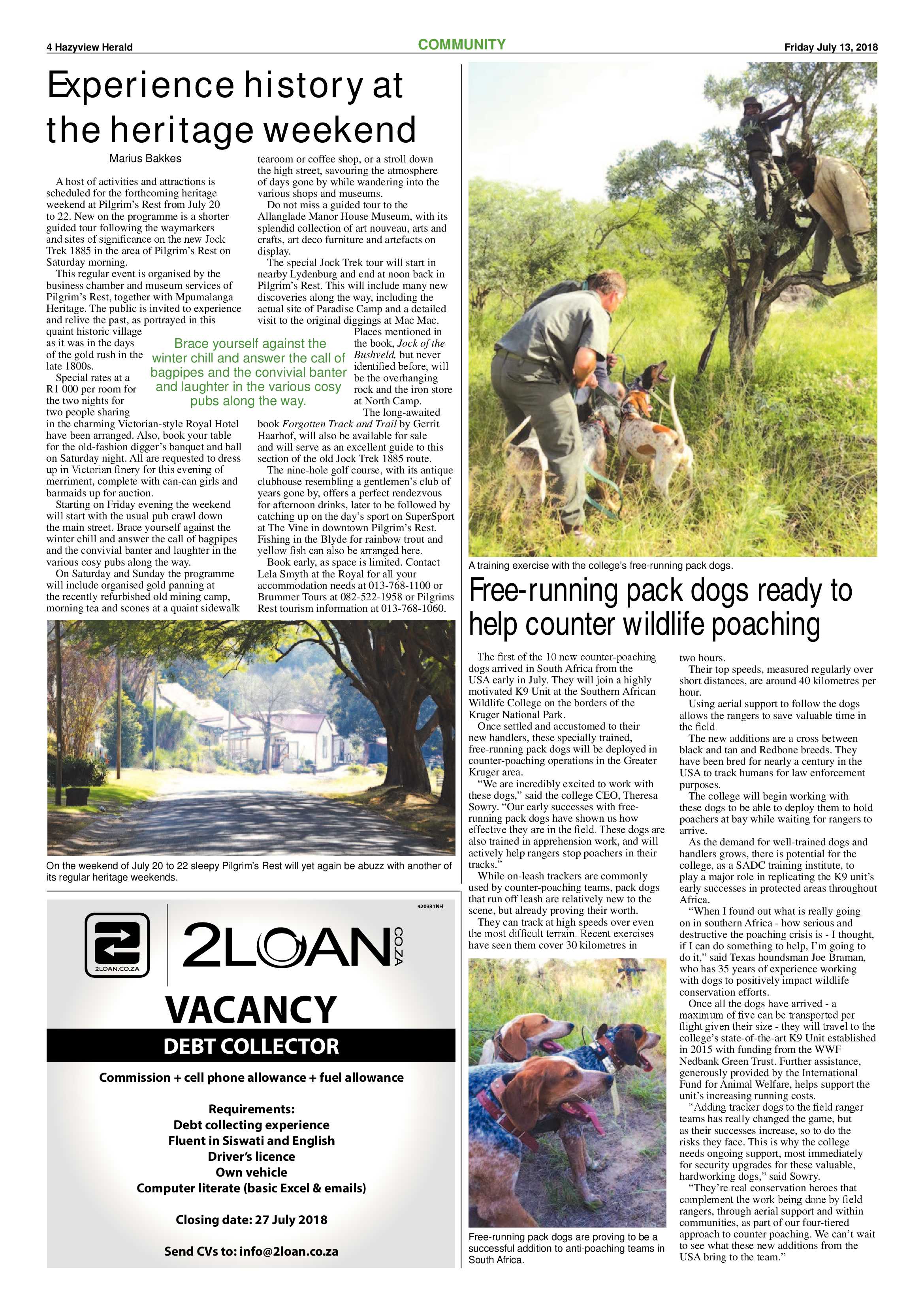 Hazyview Herald 13 July 2018 page 4