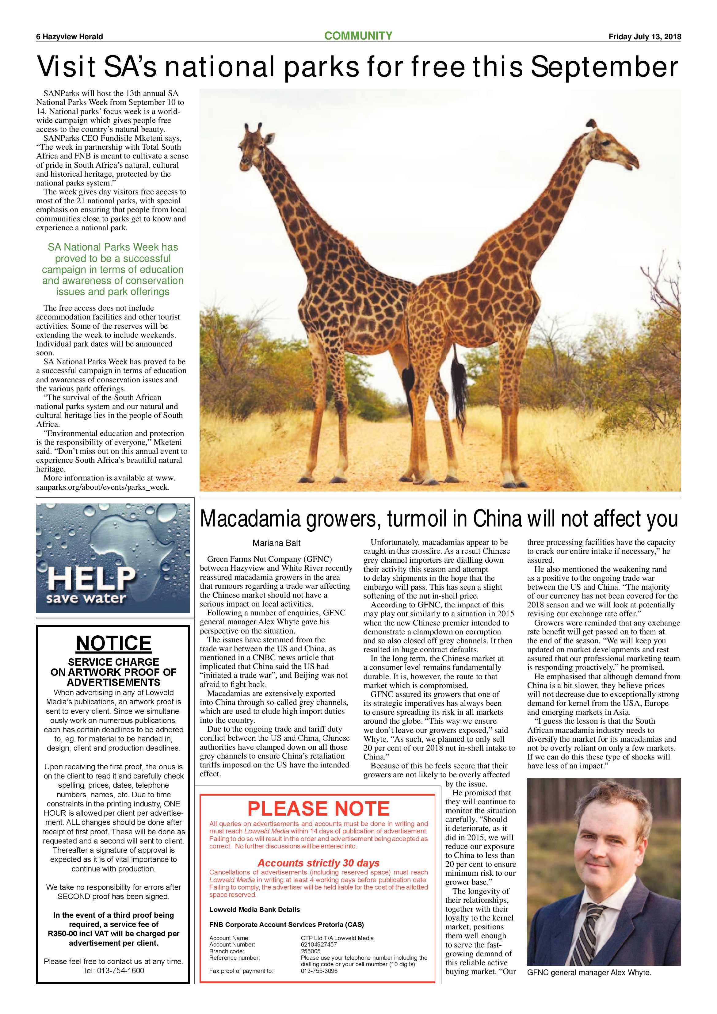 Hazyview Herald 13 July 2018 page 6