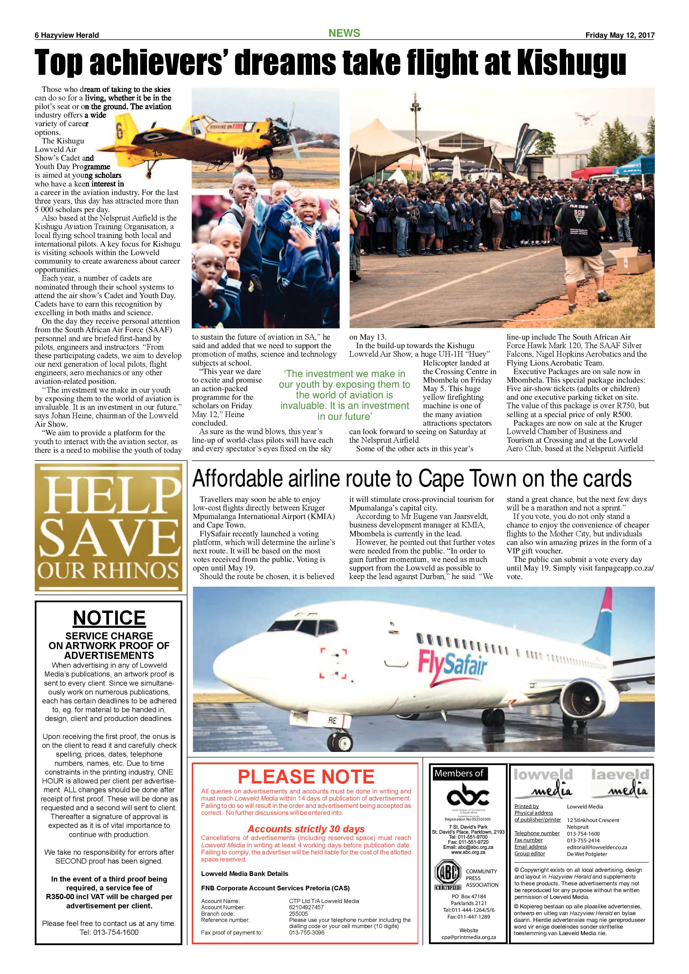 Hazyview Herald 12 May 2017 page 6
