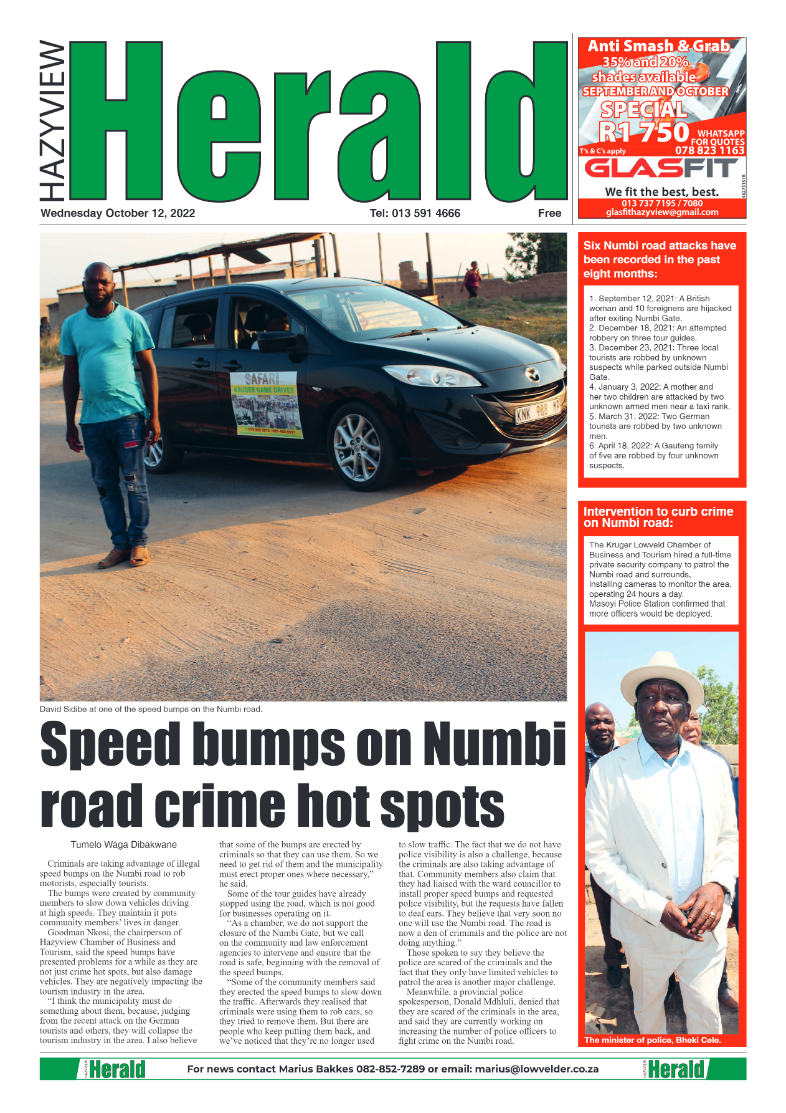 Hazyview Herald 12 October 2022 page 1