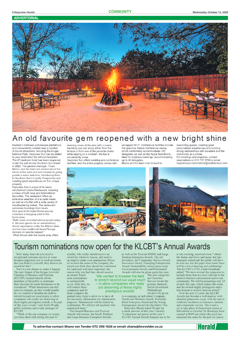 Hazyview Herald 12 October 2022 page 4
