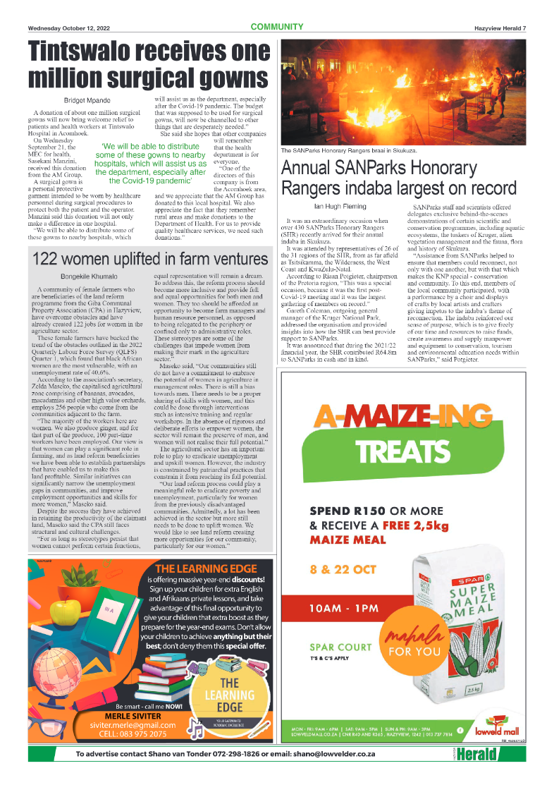 Hazyview Herald 12 October 2022 page 7