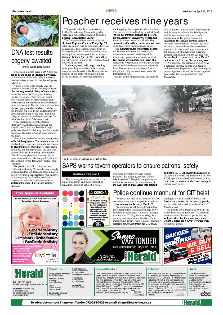 Hazyview Herald 13 April 2022 page 2