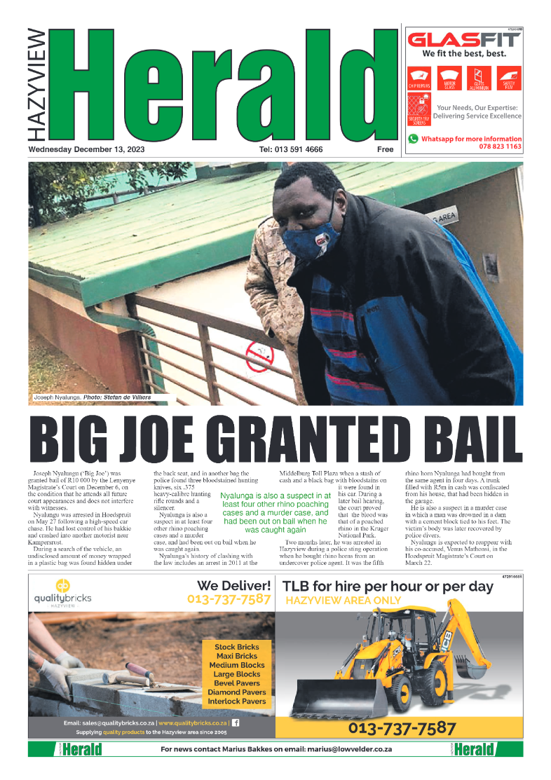 Hazyview Herald 13 December 2023 page 1