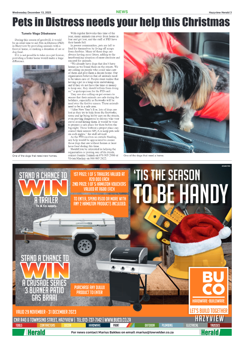 Hazyview Herald 13 December 2023 page 3