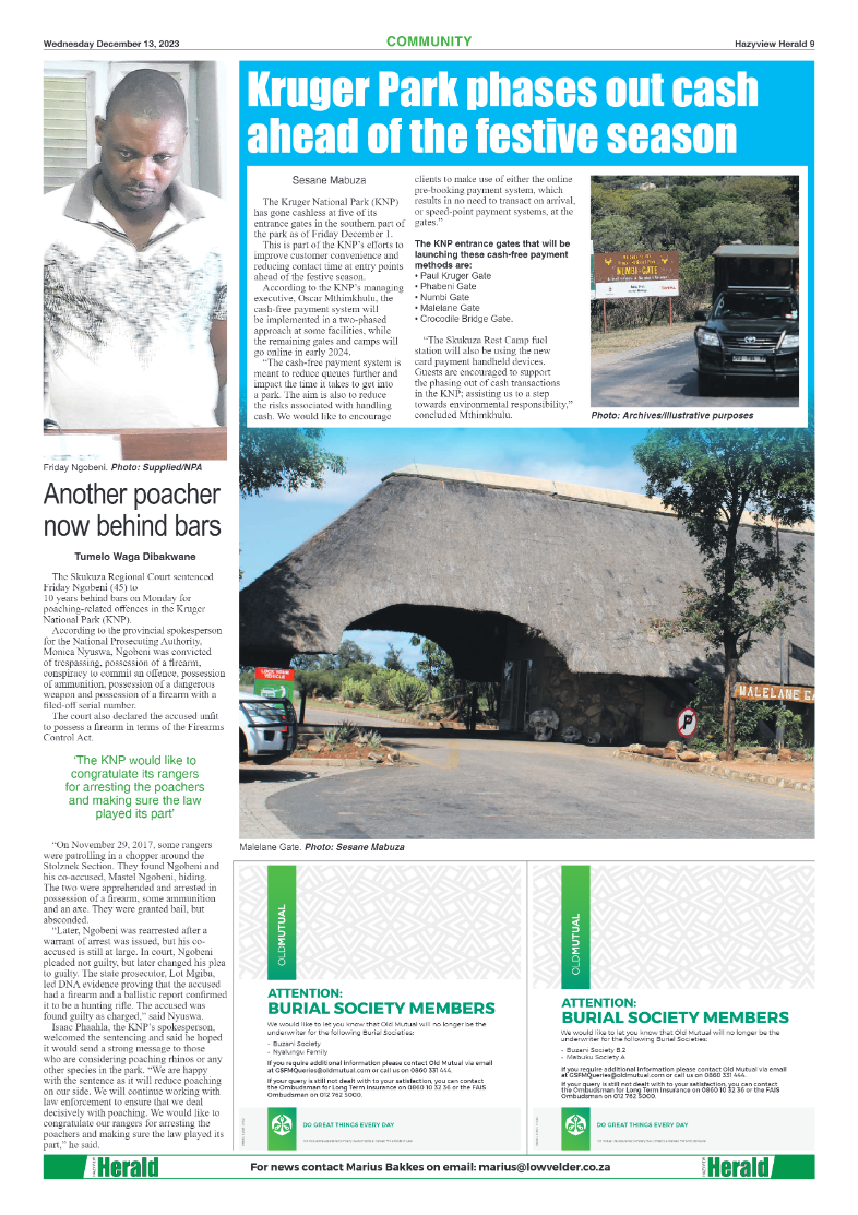 Hazyview Herald 13 December 2023 page 9