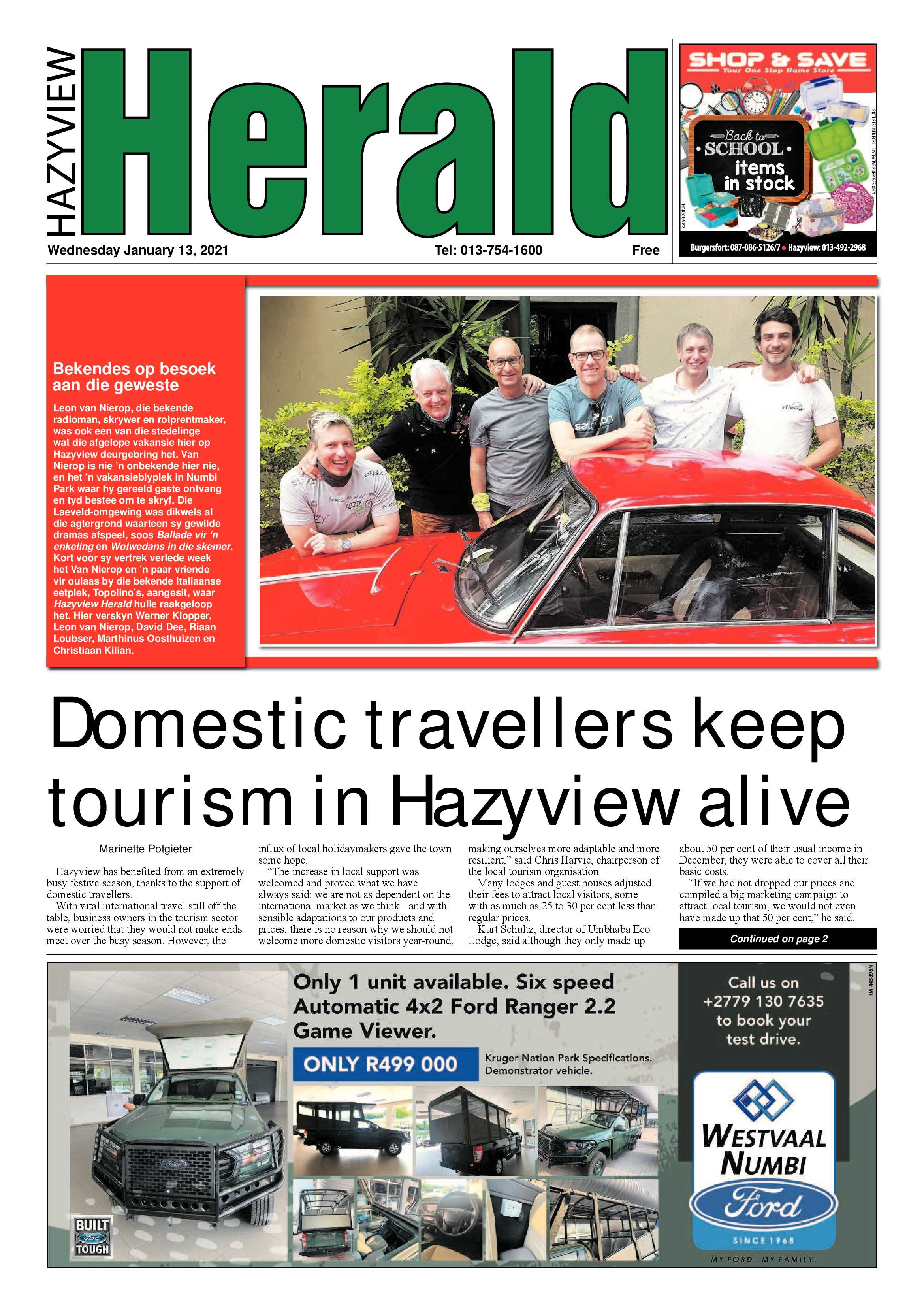 Hazyview Herald 13 January 2021 page 1