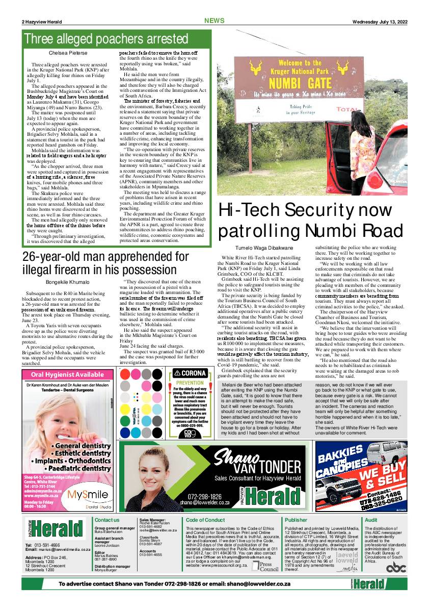 Hazyview Herald 13 July 2022 page 2