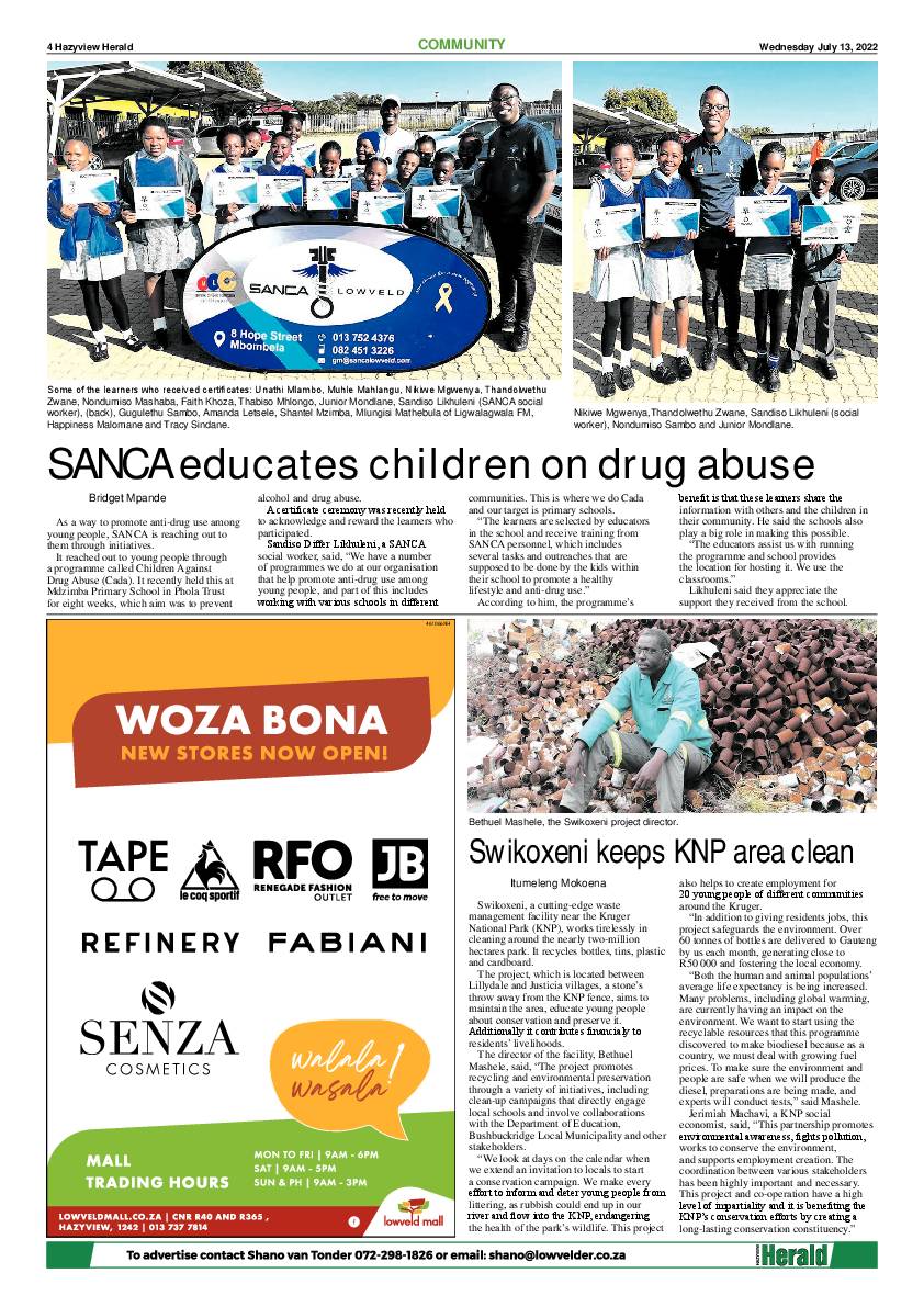 Hazyview Herald 13 July 2022 page 4