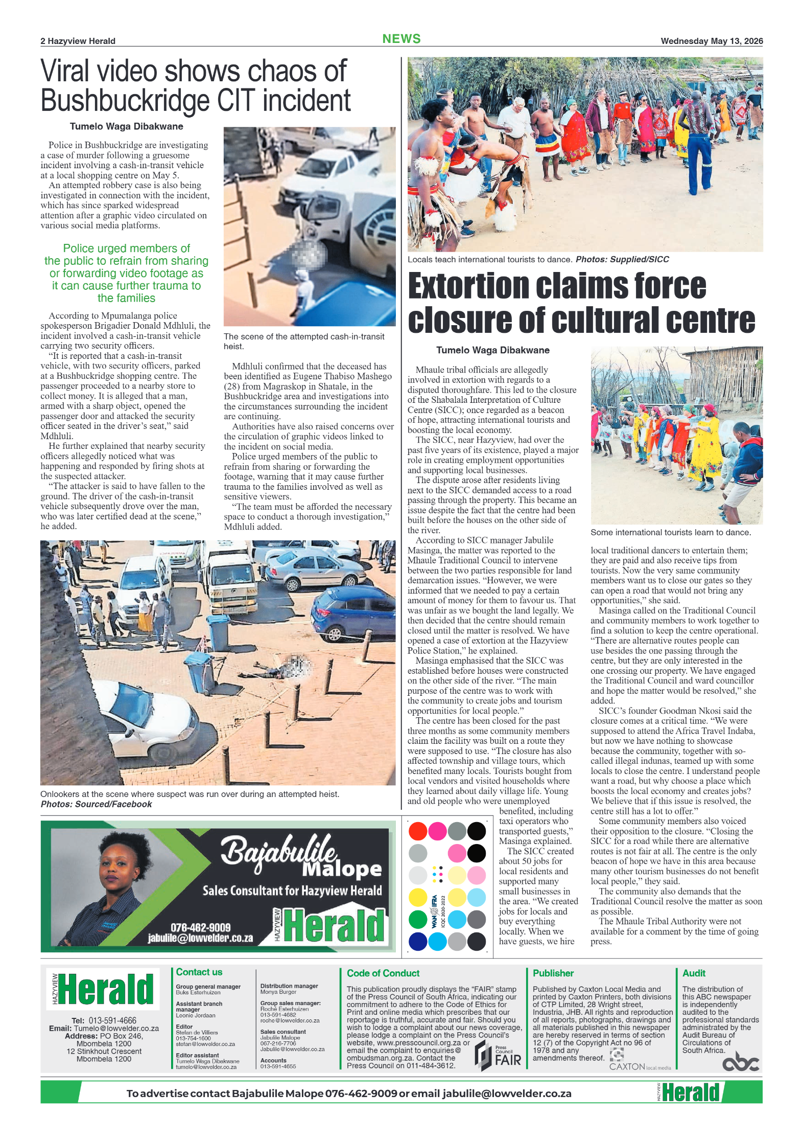 Hazyview Herald 13 May 2026 page 2