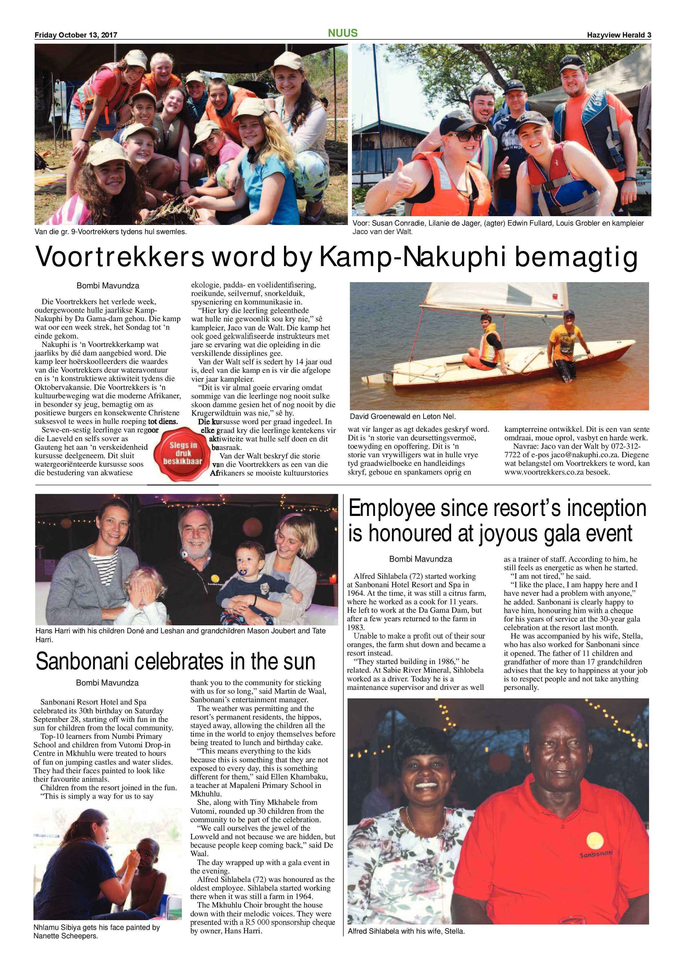 Hazyview Herald 13 October 2017 page 3