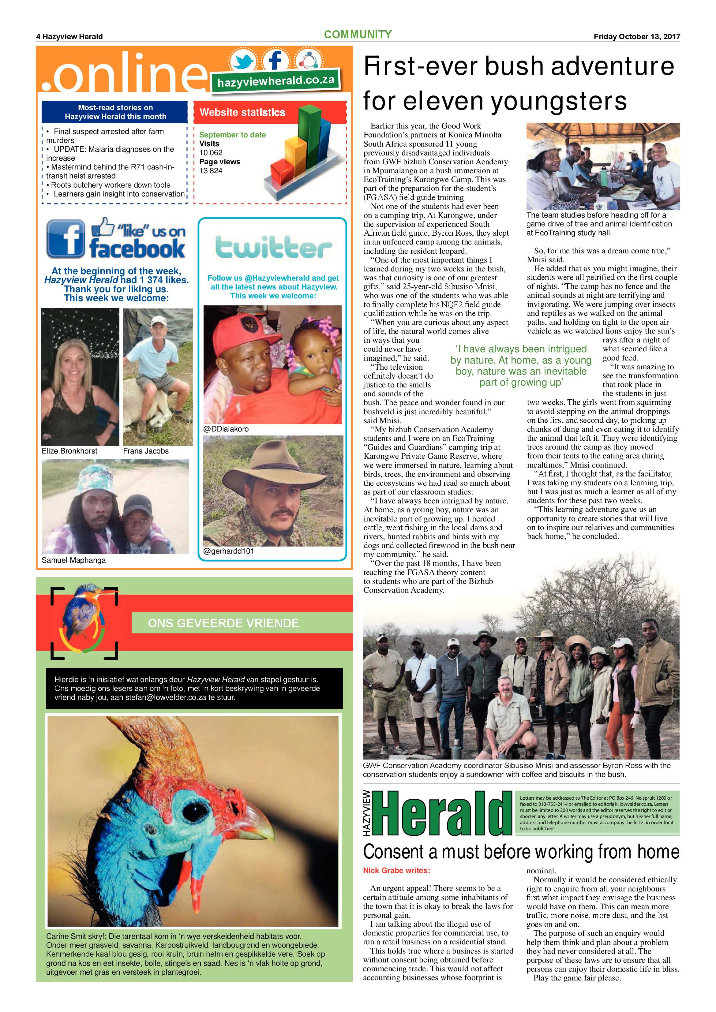 Hazyview Herald 13 October 2017 page 4