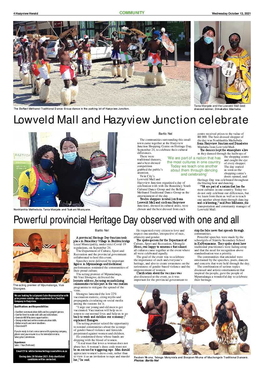 Hazyview Herald 13 October 2021 page 4