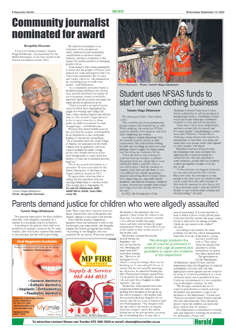 Hazyview Herald 13 September 2023 page 4
