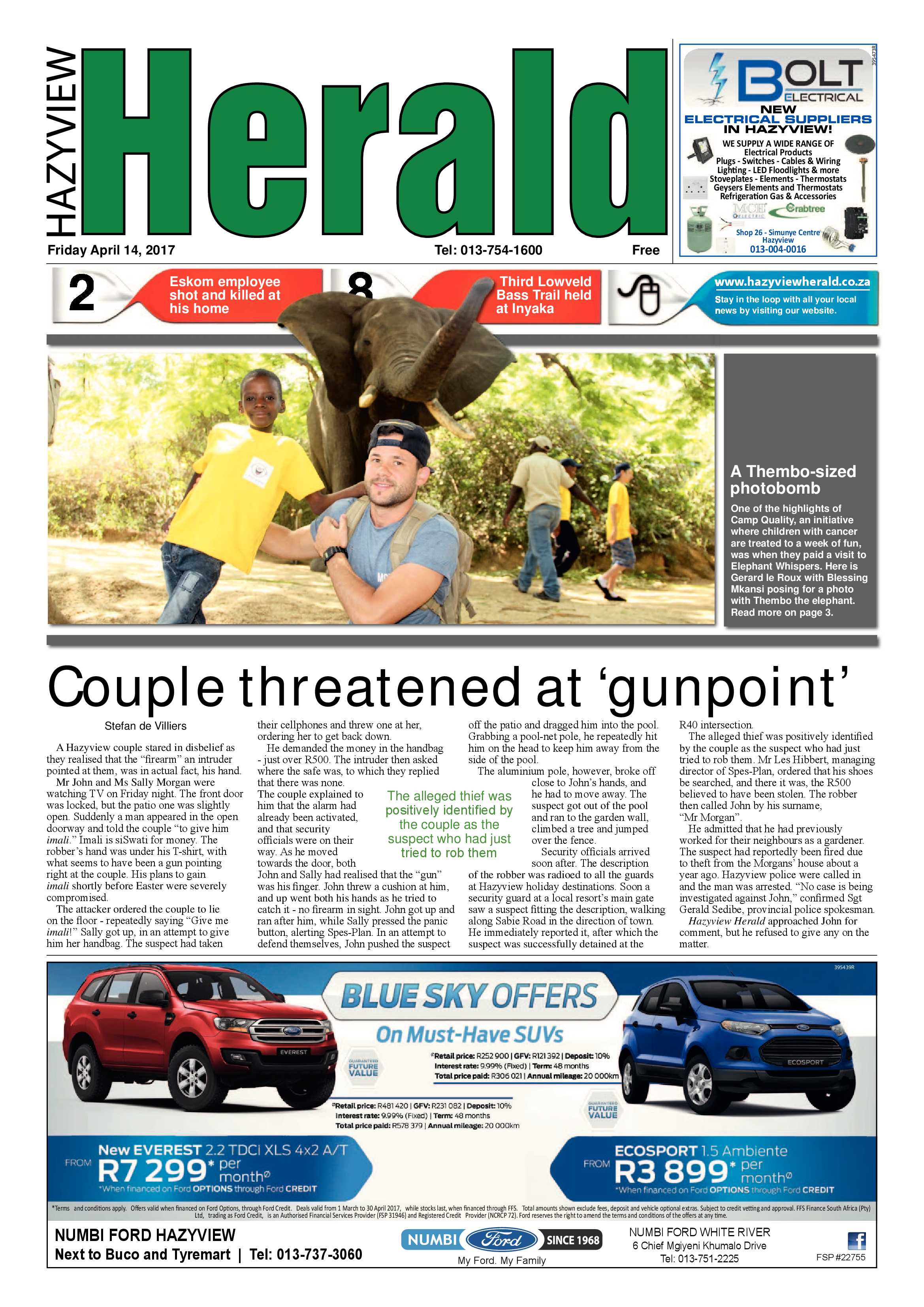 Hazyview Herald 14 April 2017 page 1